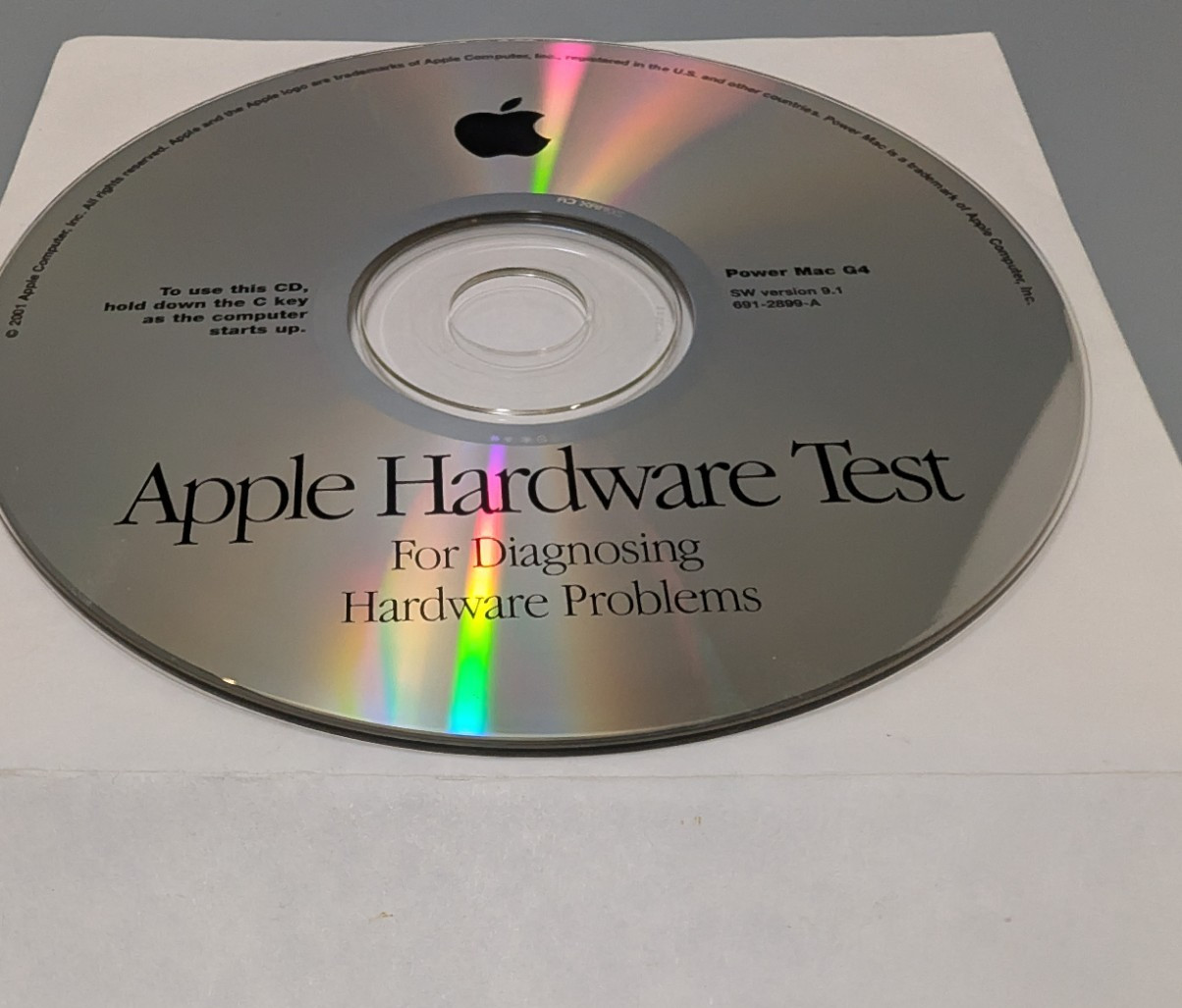 Apple Hardware Test – Power Mac G4 – SW Version 9.1 / 691-2899-A / CD