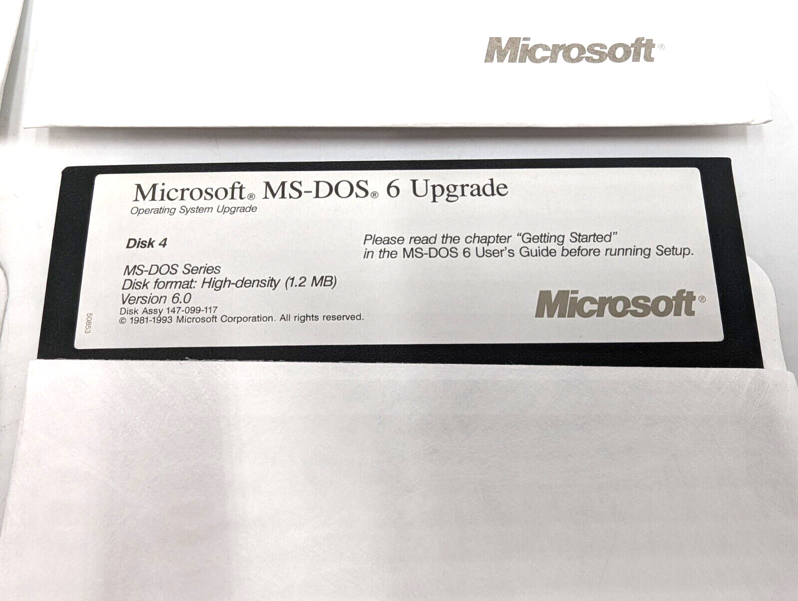 Microsoft MS-DOS 6 Operating System Upgrade 5.25″ HD 1.2 MB Floppy Disks