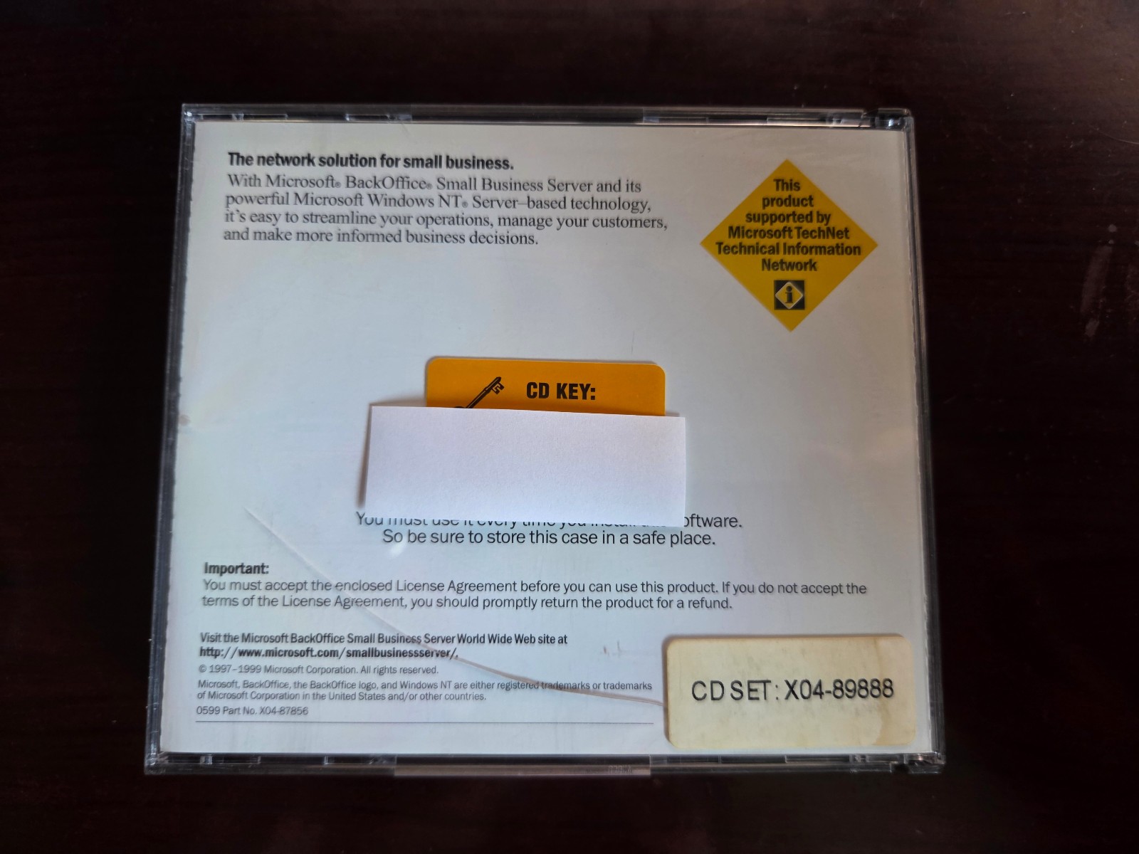 Microsoft BackOffice Server 4.5 Upgrade license software w/ key 1997 Windows OS