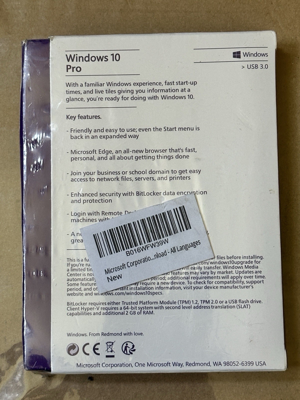 Windows 10 Professional 32/64-Bit USB Flash Drive Brand New Sealed