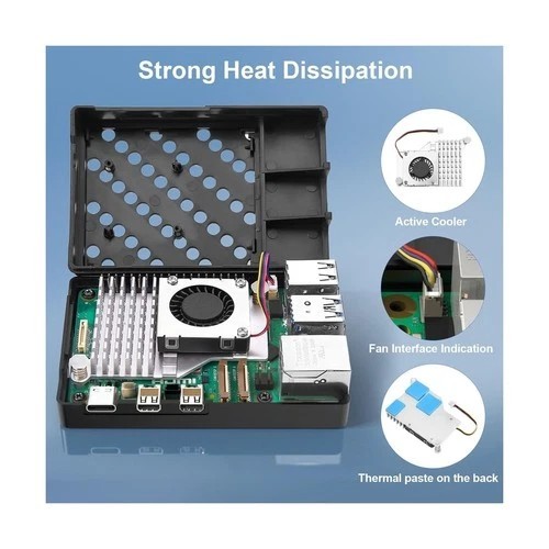 RasTech Raspberry Pi 5 16GB Kit 64GB Edition with Active Cooler,GaN 27W 5.1V5…