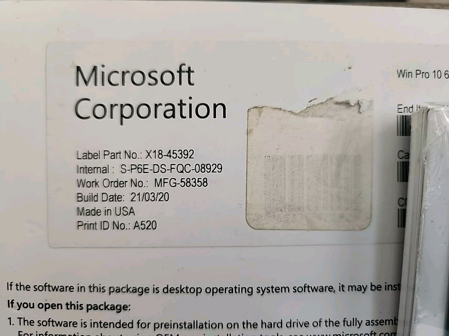 Microsoft X18-45392 Windows Pro 10 64Bit Eng Intl Operating System 1 Pack