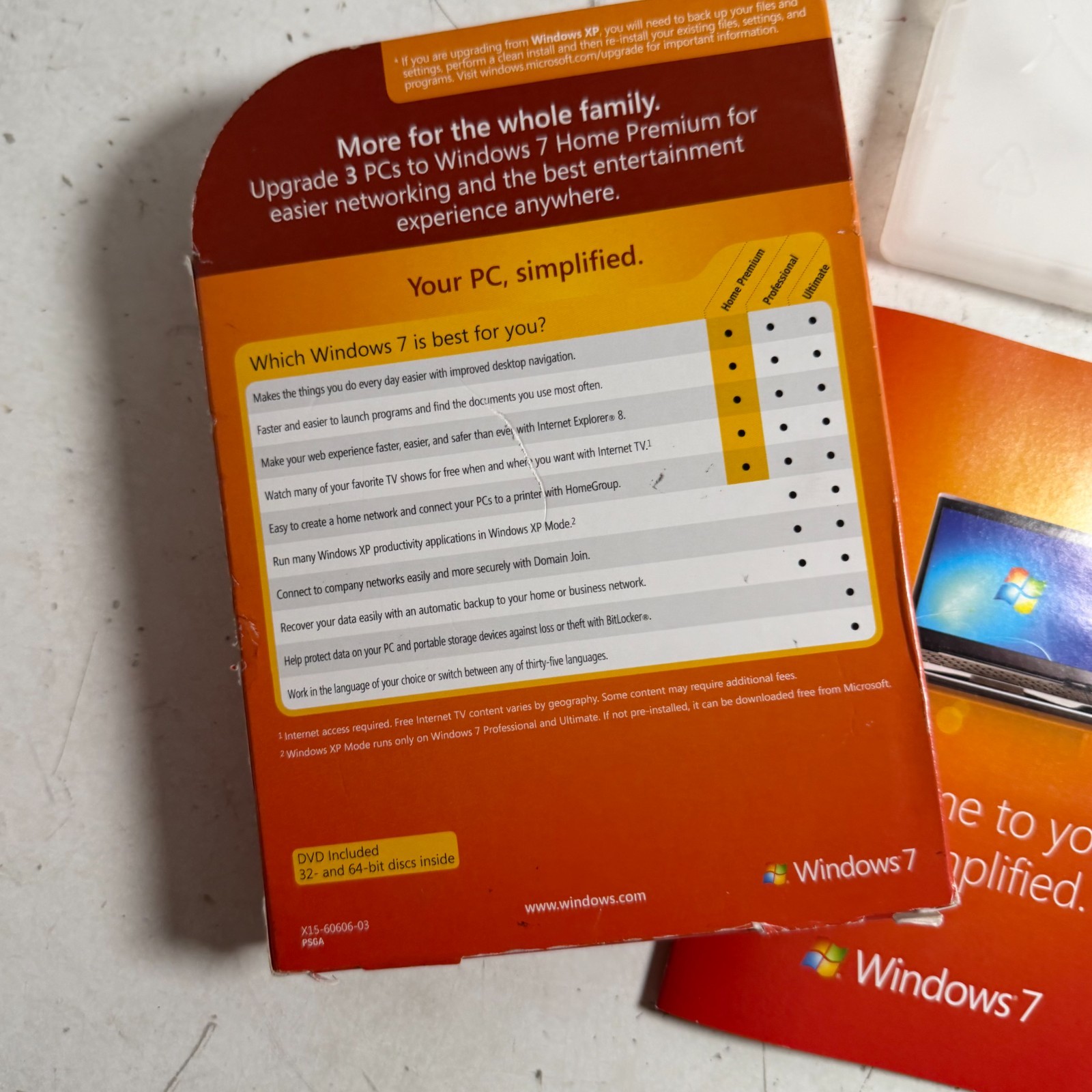 Microsoft Windows 7 Home Premium Upgrade Family Pack (3 PCs, 32/64-bit)