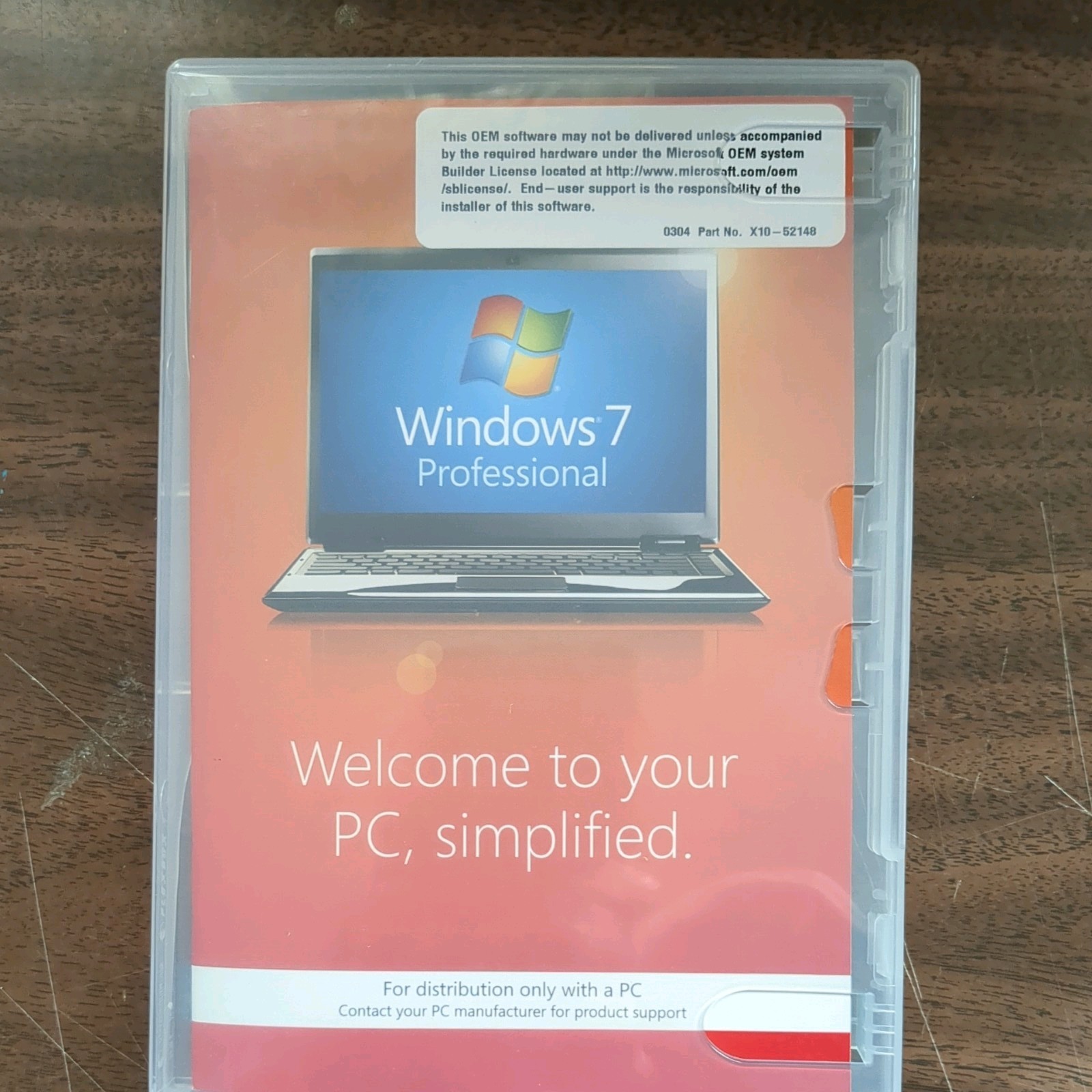 Microsoft Windows 7 Professional SP1 X32 OEM System Builder Pack DVD NO KEY