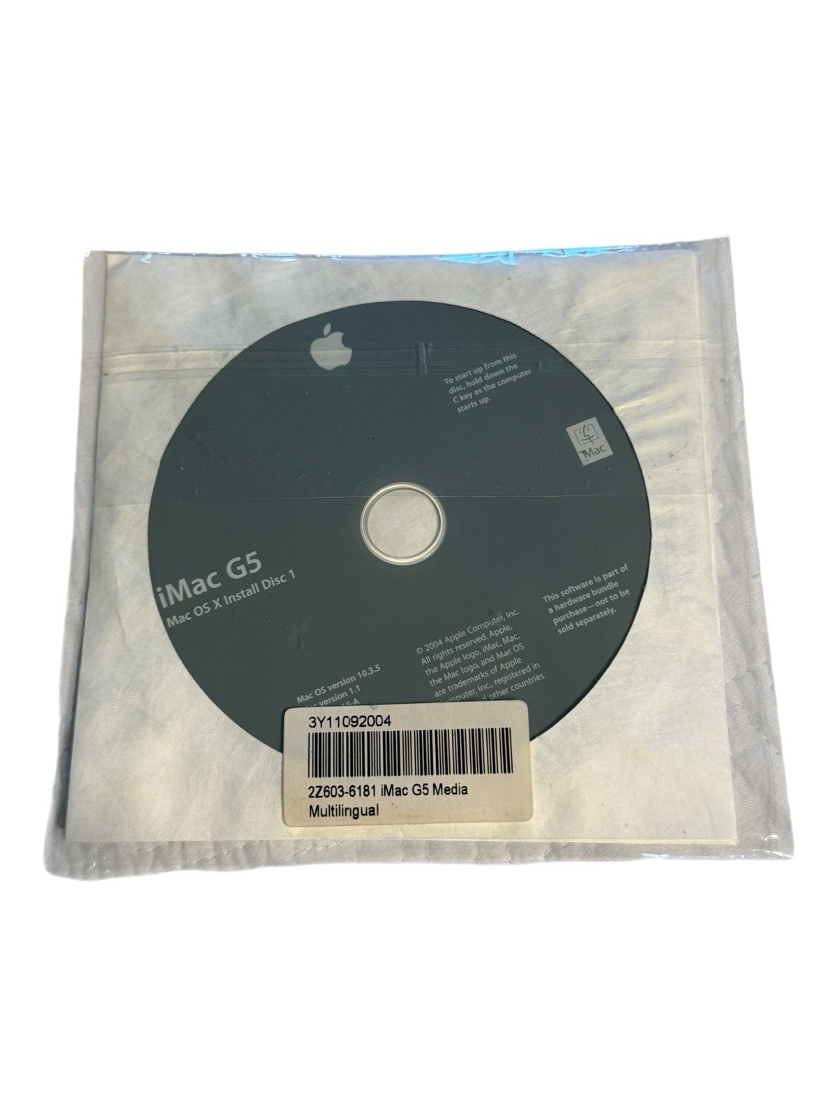 Original Apple iMac G5 Restore/Install CD Set for PowerPC 2004-2005, 3 Disks