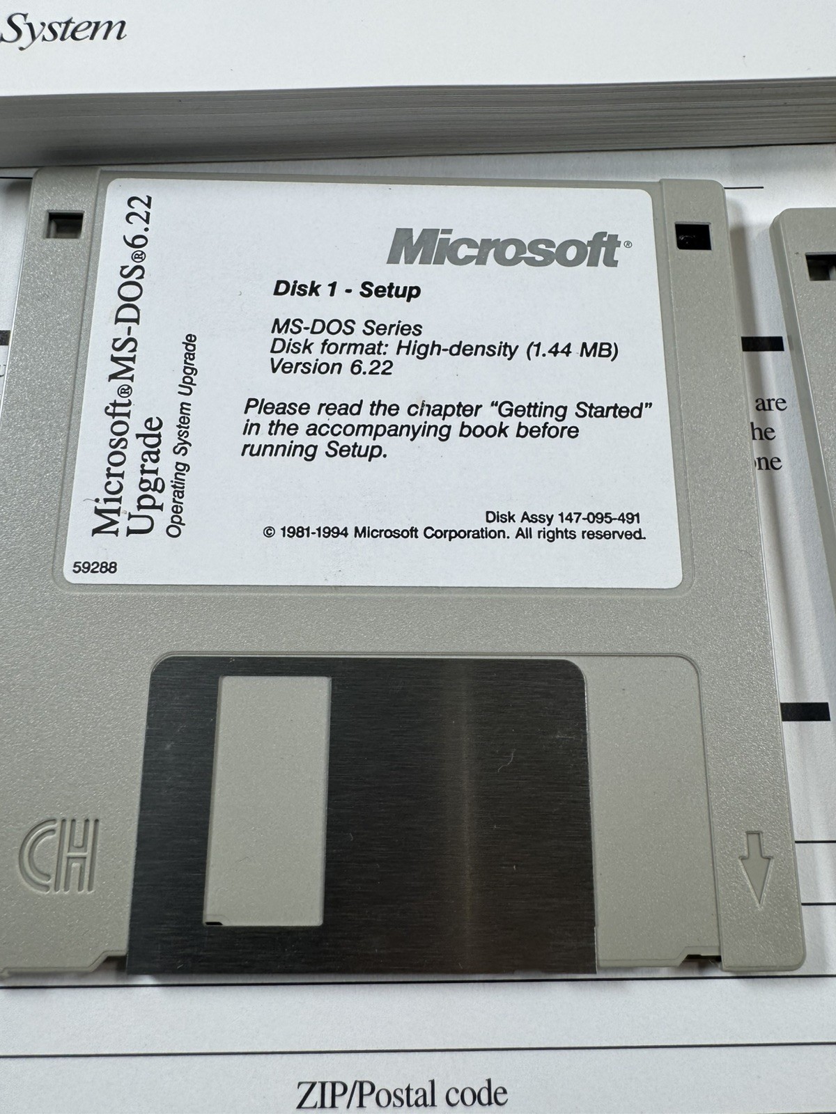 Microsoft MS-DOS 6.22 Upgrade (1994) 3.5” Disks + Manuals – Open Box