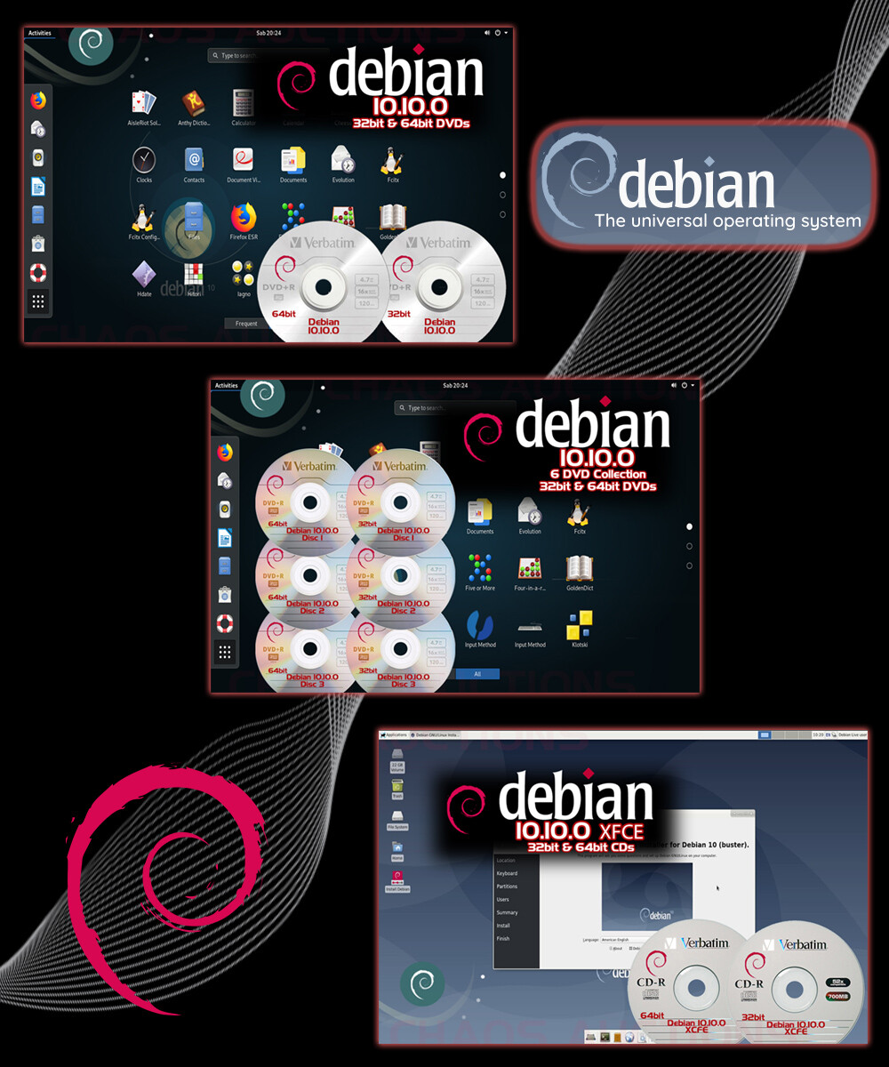 Debian 10.10.0 Buster Linux CD & DVD Editions