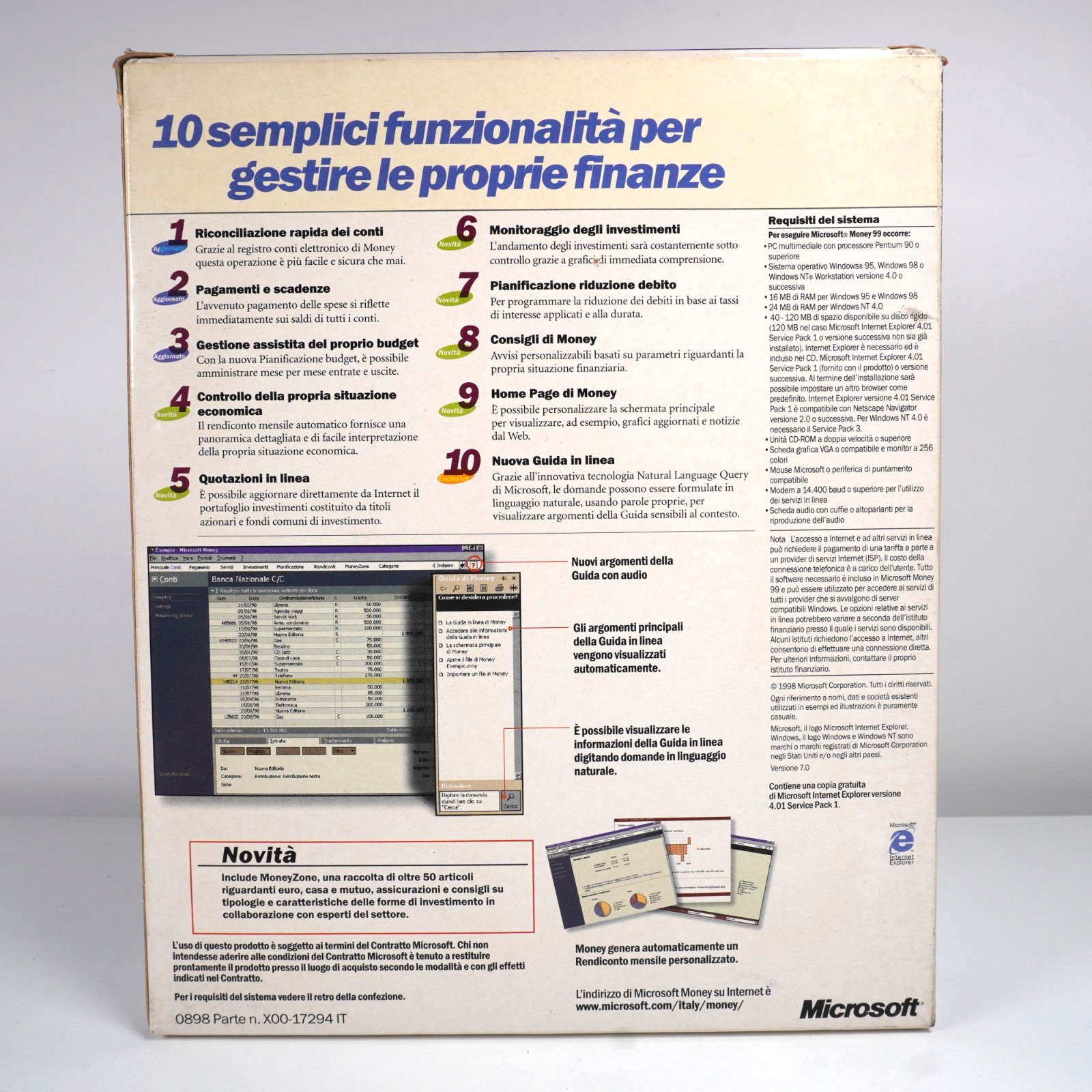 Microsoft Money 99 Windows CD-ROM – For Windows 95 / NT – Complete Box