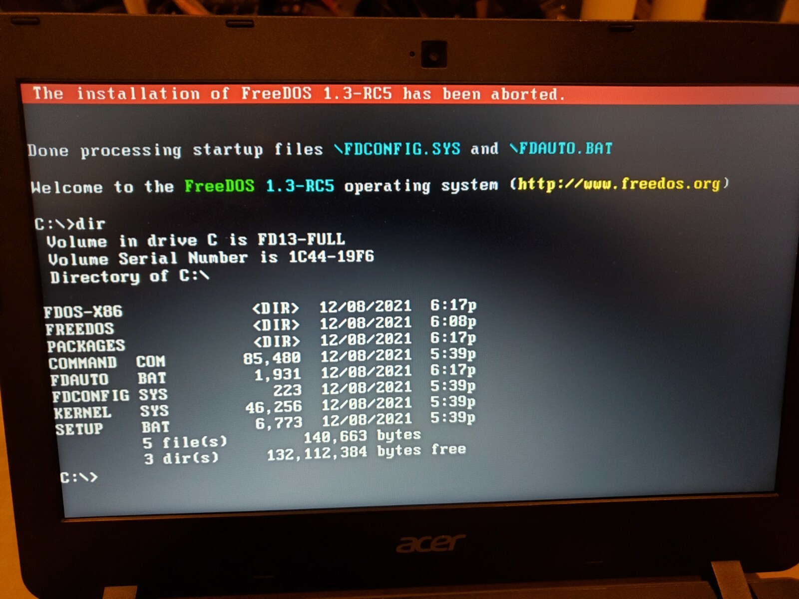 FreeDOS 1.3 RC5 Bootable or Installable MS DOS Compatible OS 4G USB Stick
