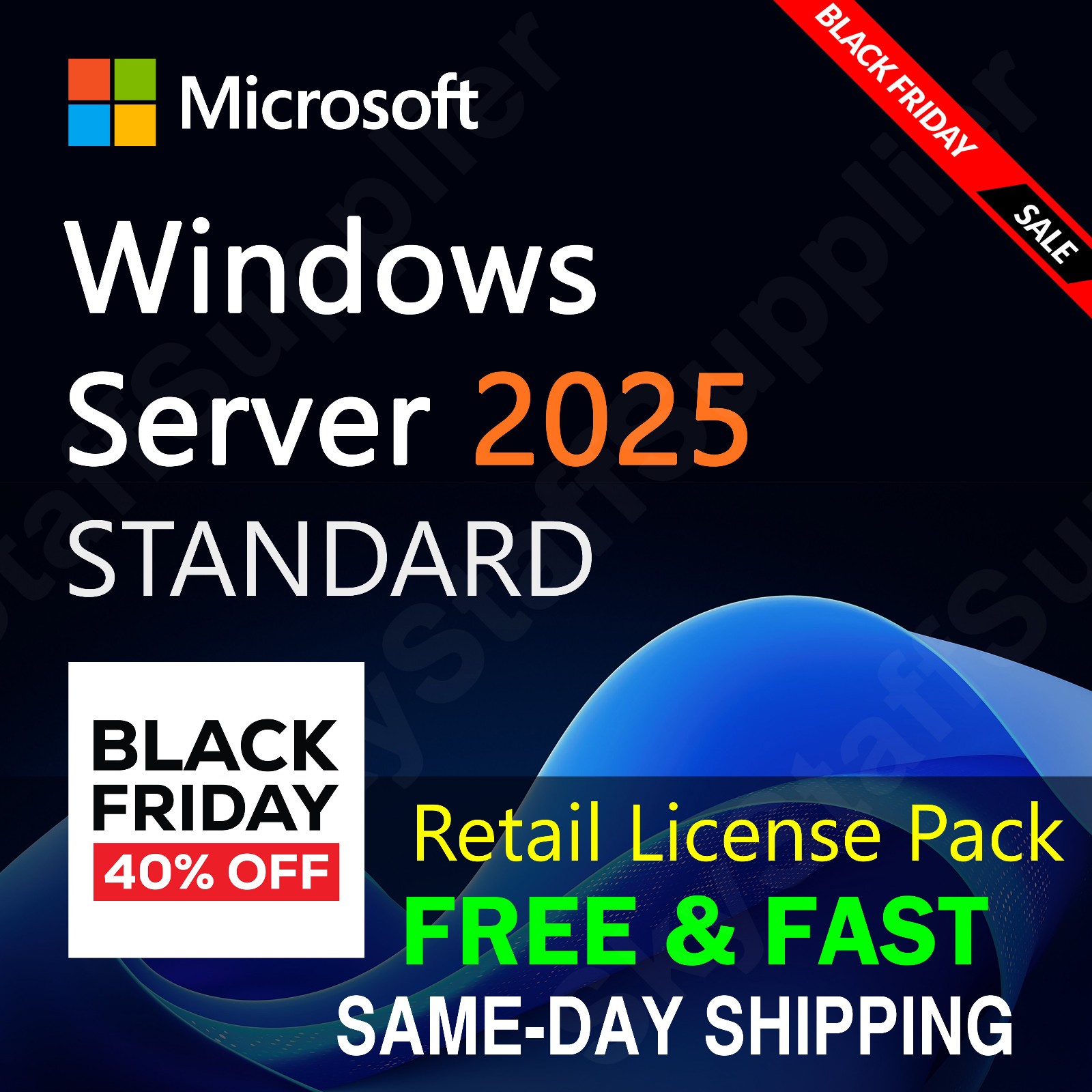 Windows Server 2025 STANDARD 16 CORE License Key +10 ACCESS CALs NEW RETAIL PACK
