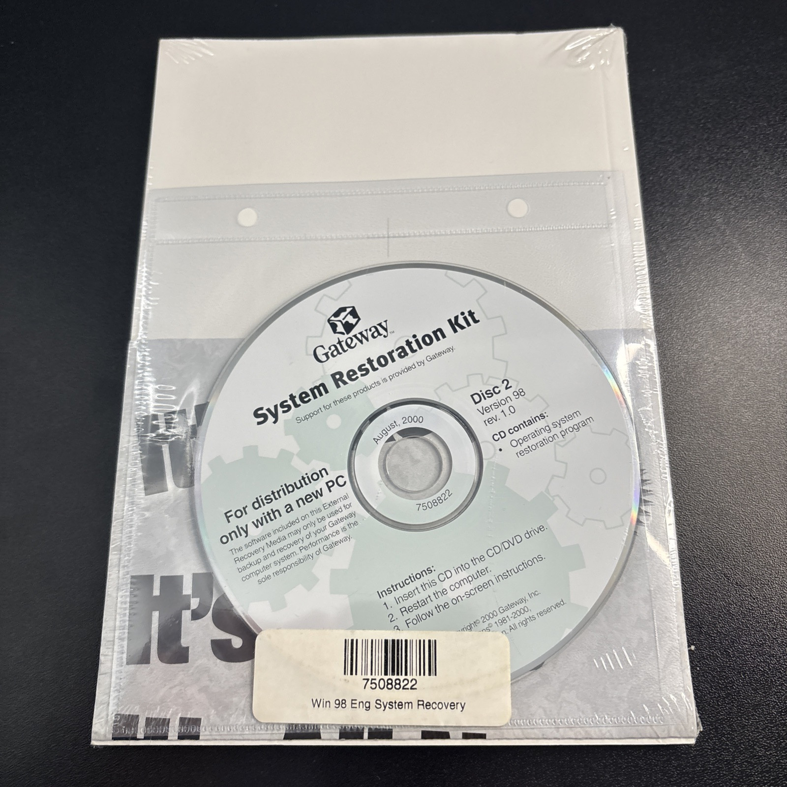 Getting Started Microsoft WINDOWS 98 Second Edition & Booklet Gateway CD-ROM.