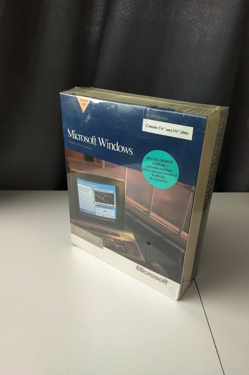 Microsoft Windows Graphical Environment for DOS – Sealed with Bonus Daybook