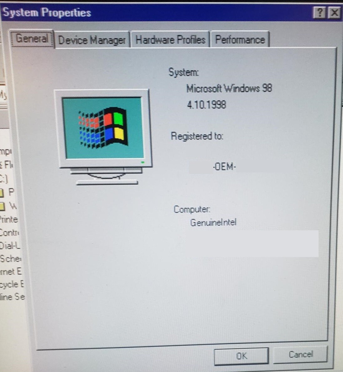 Microsoft/Windows 98/Operating System/Full First Edition w/CD/Floppy 3.5″ & COA 