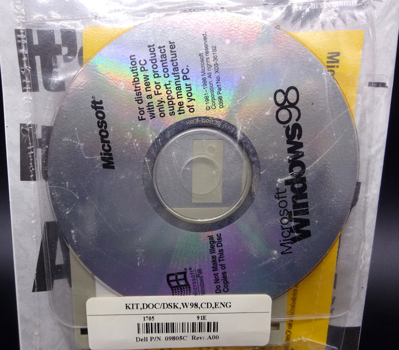 Microsoft Windows 98 Edition 1981 Dell Getting Started CD, Floppy, Manual SEALED