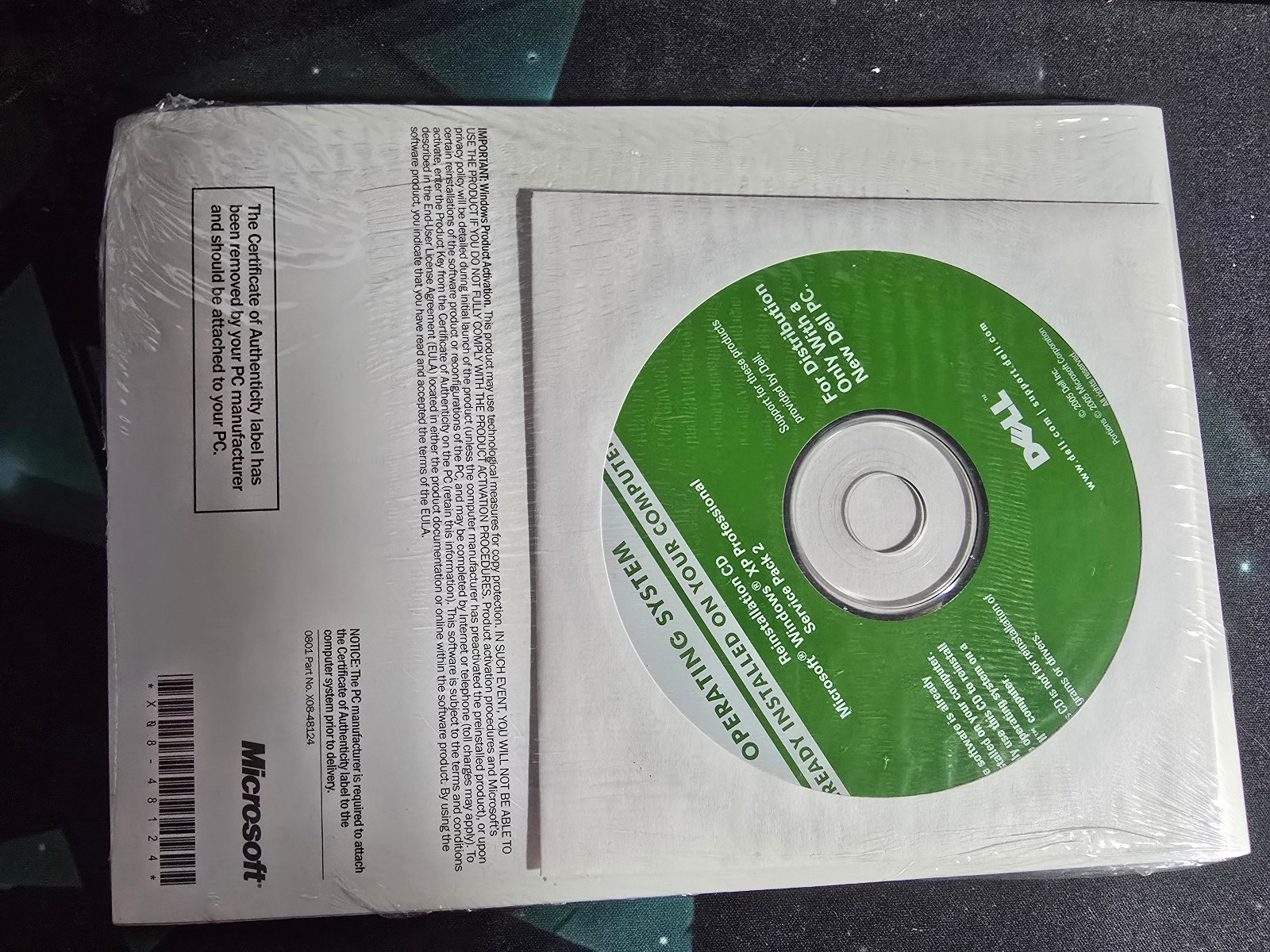NEW Sealed Dell Windows XP Professional SP2 Reinstallation CD Disk Pack 0WD766