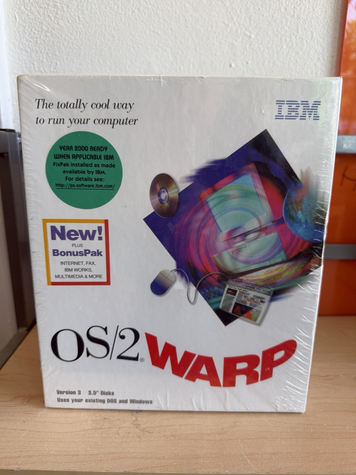 NEW SEALED IBM OS/2 Warp Connect Version 3 3.5″ Disk Vintage Computer Software