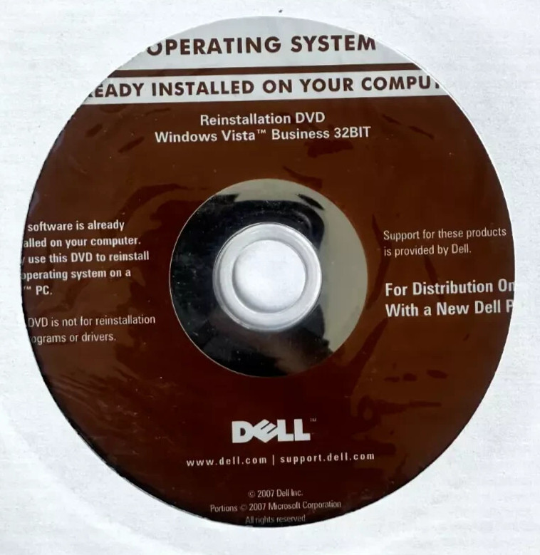 Windows Vista Business 32BIT Dell Reinstallation DVD [2007]