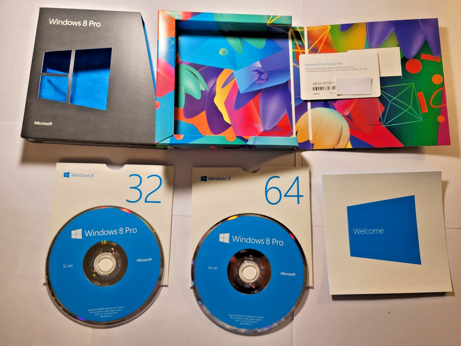 Microsoft Windows 8 Pro Retail Full Version 32/64 Bit DVD Complete Product Key