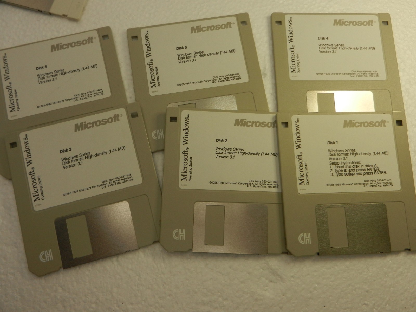 Microsoft Windows 3.1 Operating System 3.5″ Floppy Disks 6 Floppies