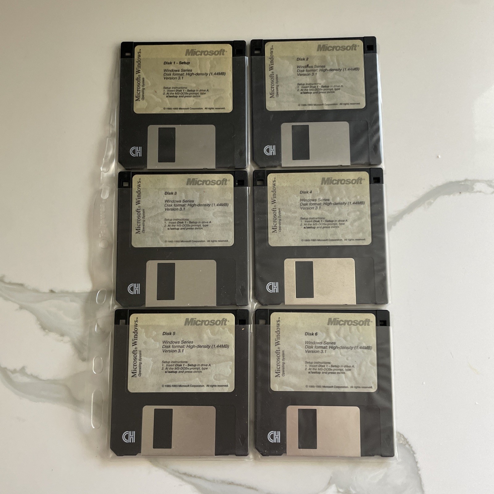 Microsoft Windows 3.1 Operating System 3.5″ Floppy Disk Set English