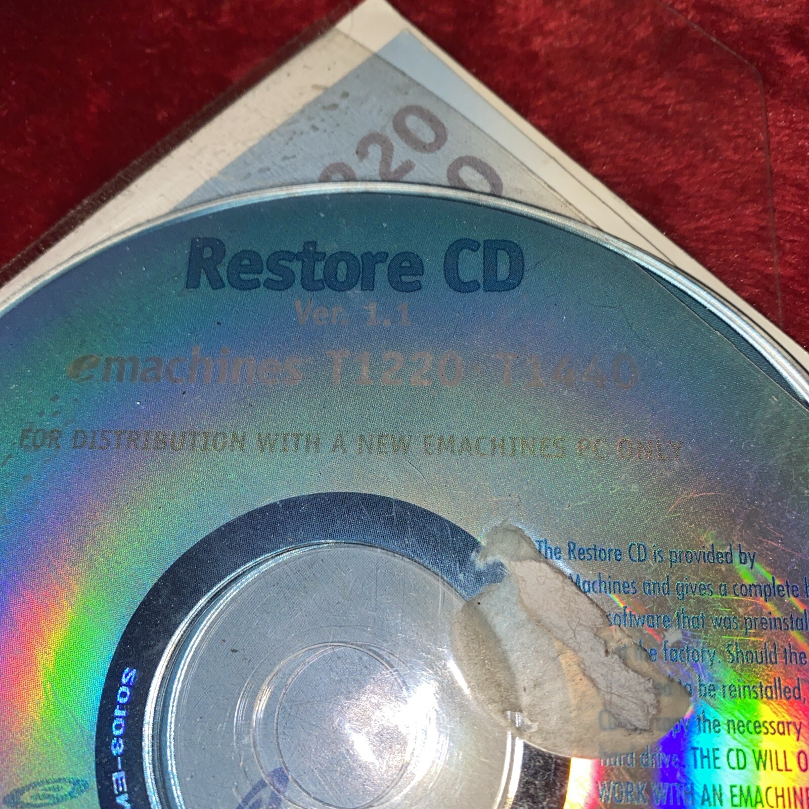 eMachines T1220-T1440 RESTORE CD 2 DISC SET Ver 1.1