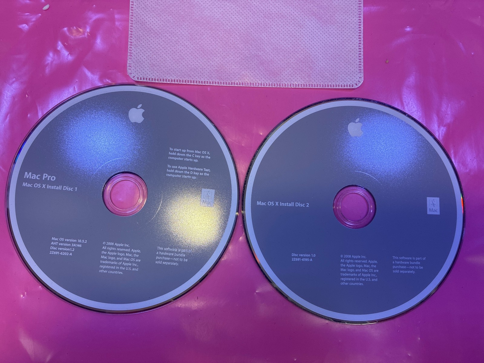 🔥 Apple Mac OS X 10.5.2 Install Discs 1 & 2 2008 Mac Pro 2Z691-6202-A