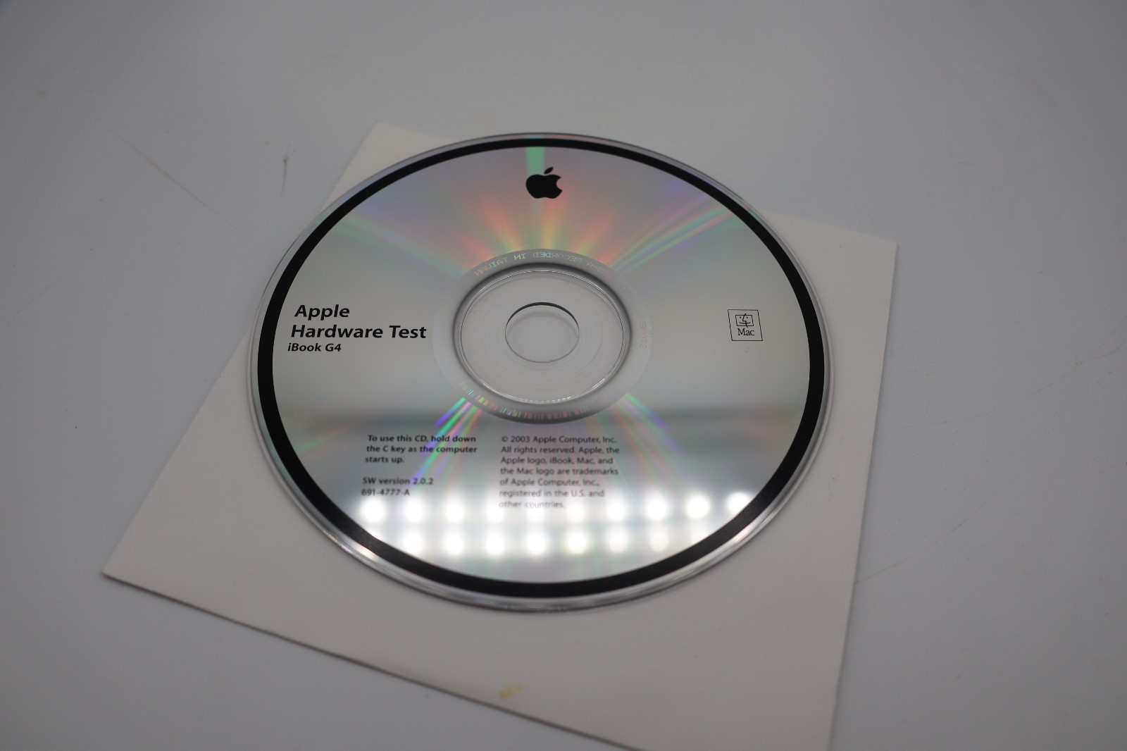 apple hardware test disc ver 2.0.2 for iBook G4 691-4777-A- Vintage mac- Dut’s