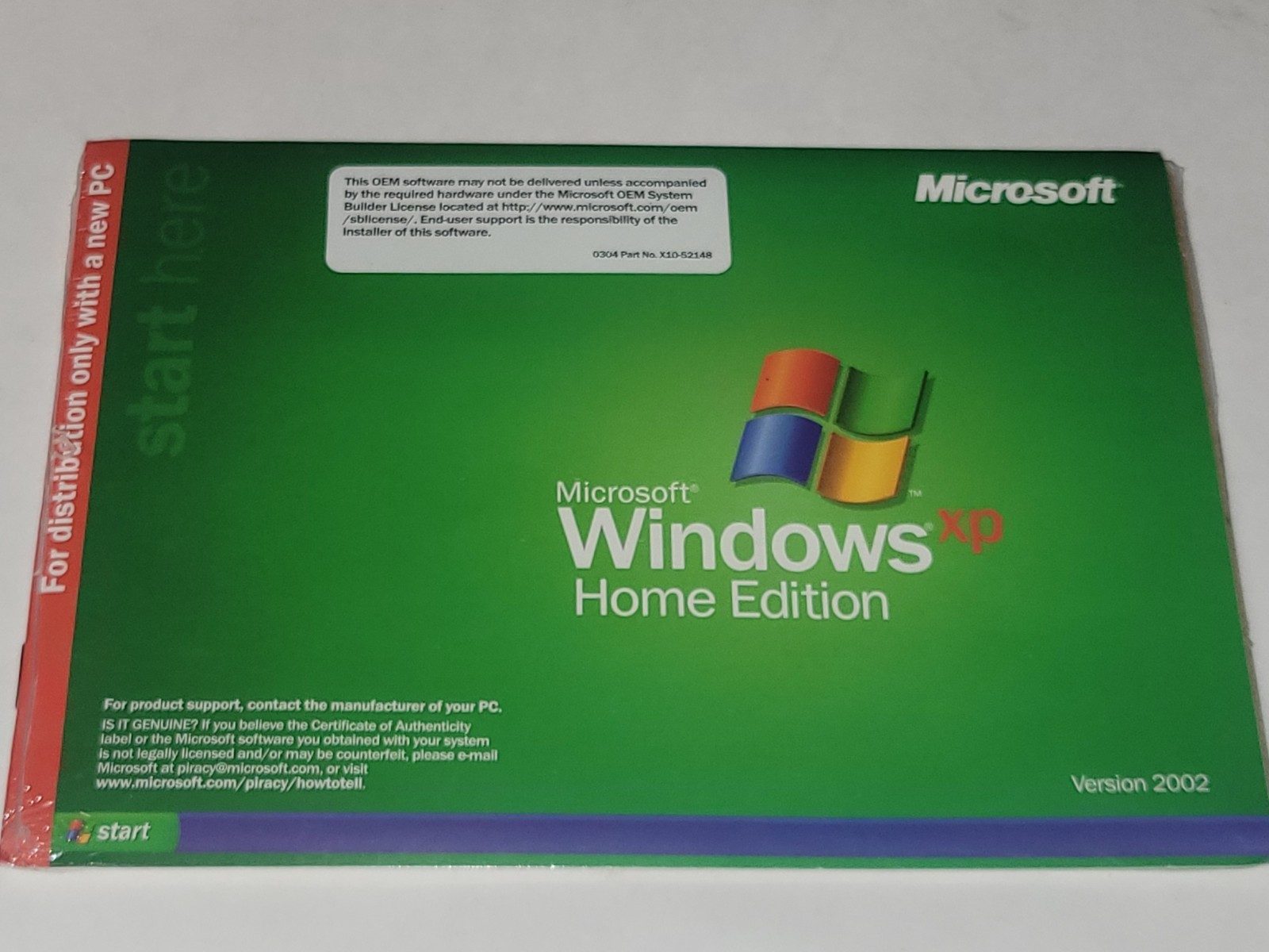 Microsoft Windows XP Home 2002 Operating System English New Sealed w/Product Key