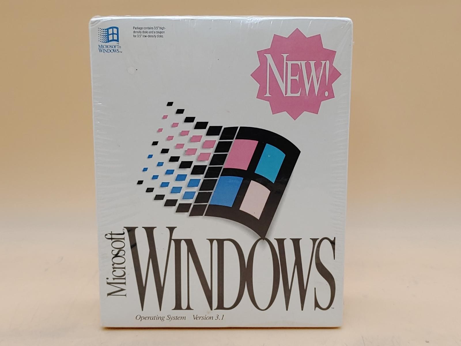 Microsoft Windows 3.1 Retail Box Floppy 3.5″ **SEALED**