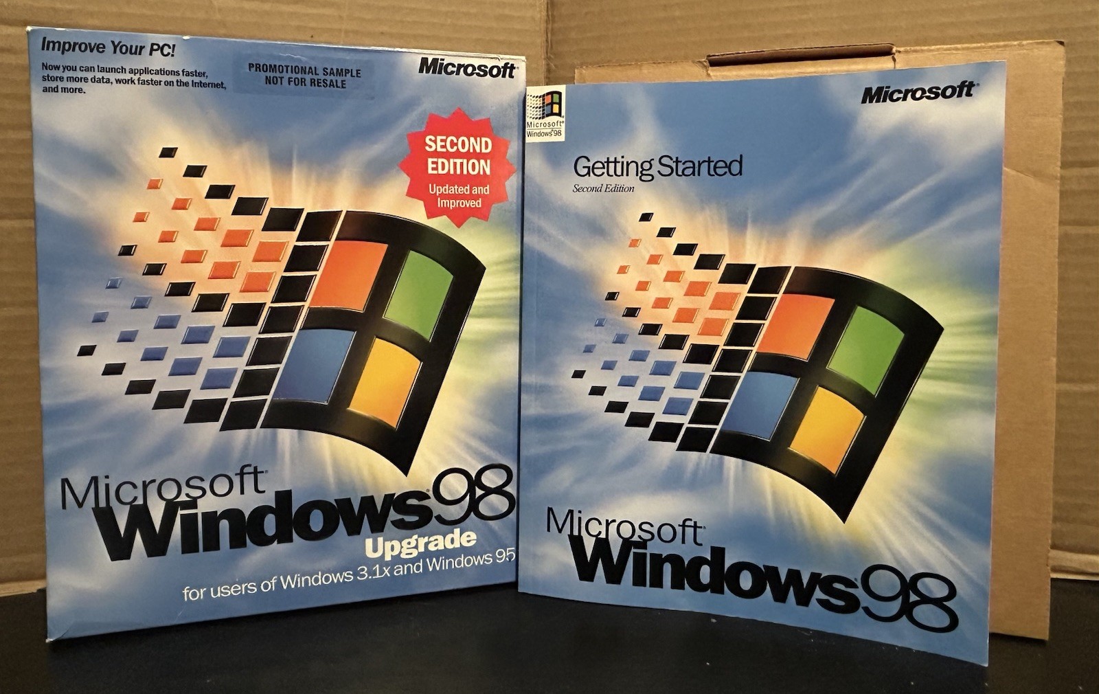 Vintage Microsoft Windows 98 Second Edition Upgrade Retail Big Box (No CD) PC OS