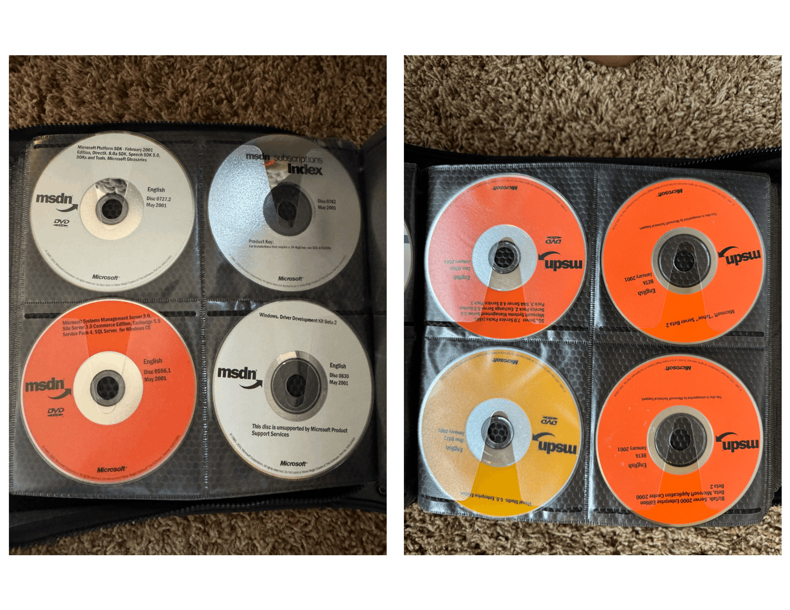 Microsoft MSDN Subscription DVD CD Lot 100+ Discs 2001 2002 Binder Case Untested
