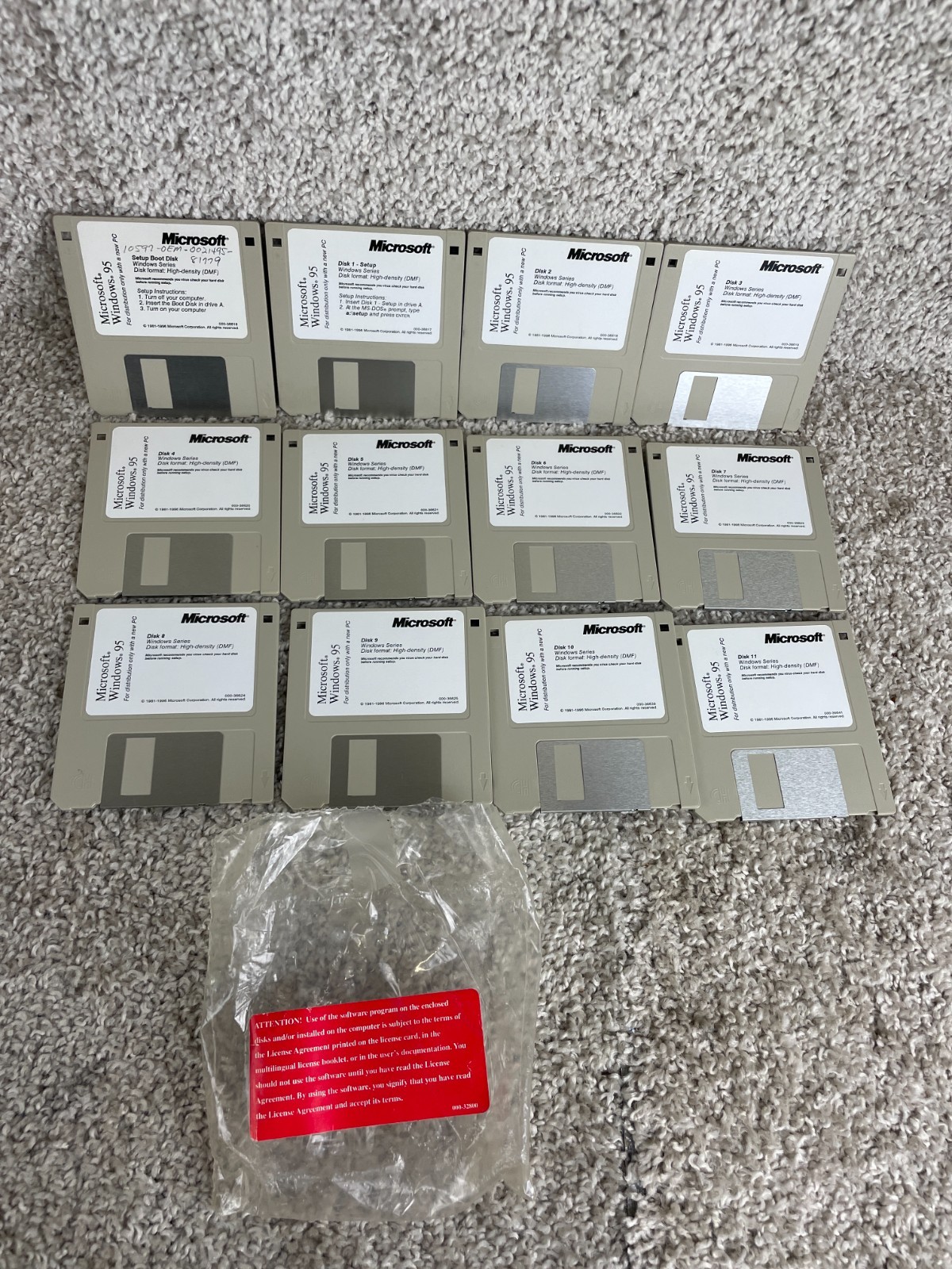 Lot of 12 Vintage Microsoft Windows 3.1 3.5 Inch Floppy Disks