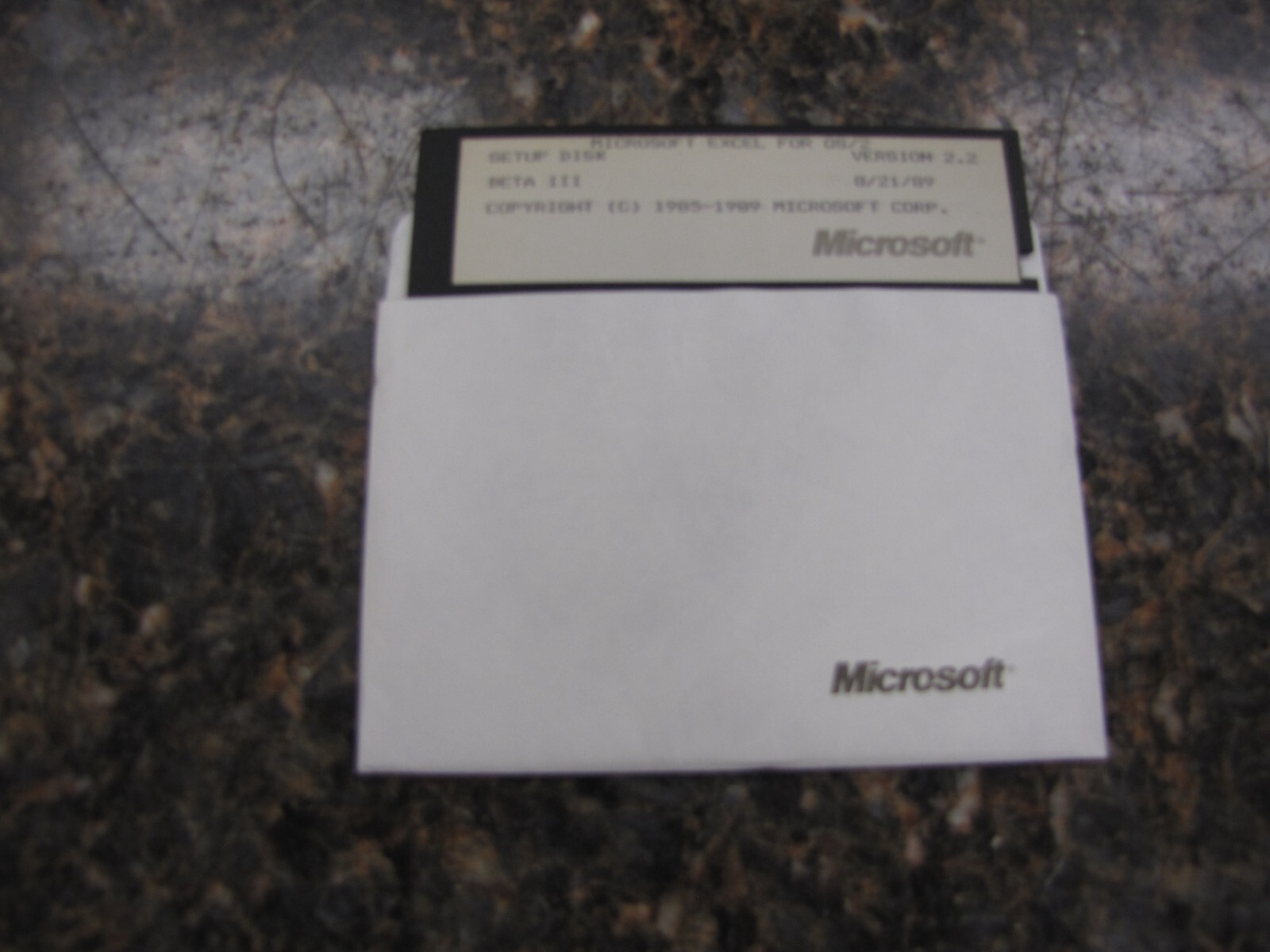 Vintage 1989 Microsoft Excel for OS/2 Program 5.25” Floppy Disk Ver 2.2 Beta III