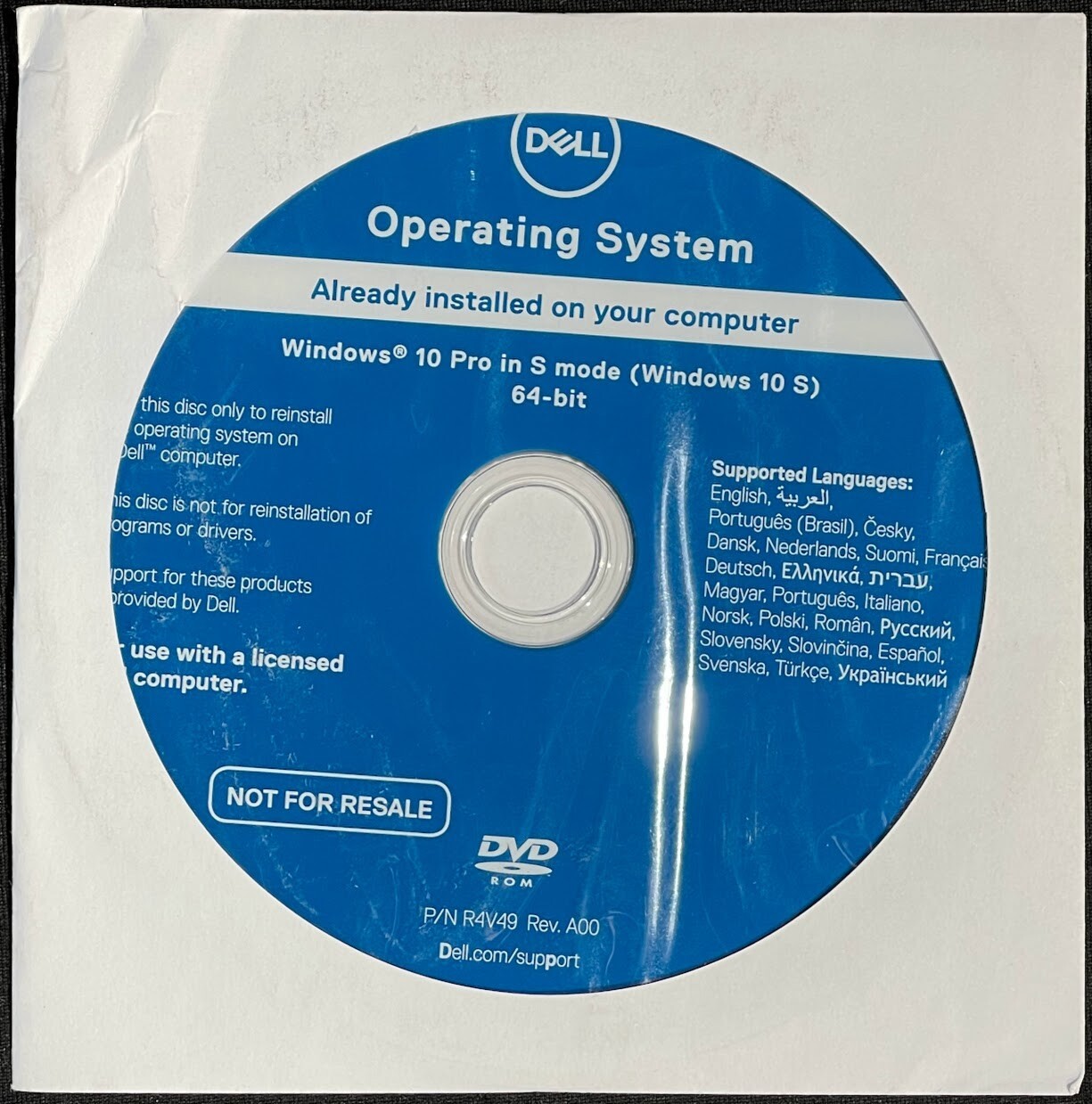 Win 10S DVD RS3 / 64bit / NA & EMEA / DVD Reinstall / T9V93