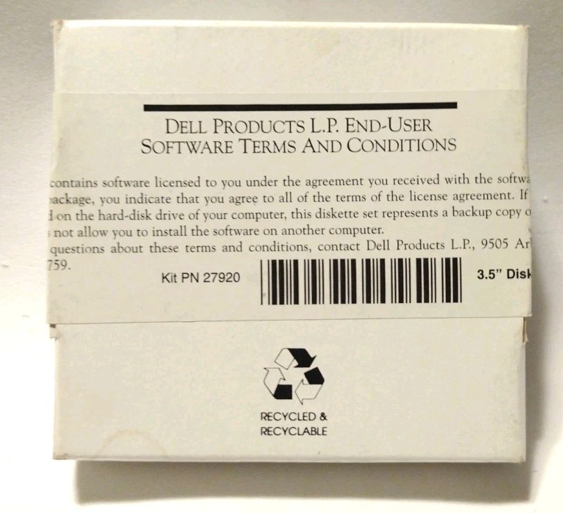 DELL 3.5 Diskette Set Kit PIN 27920 New In Box Old stock B2