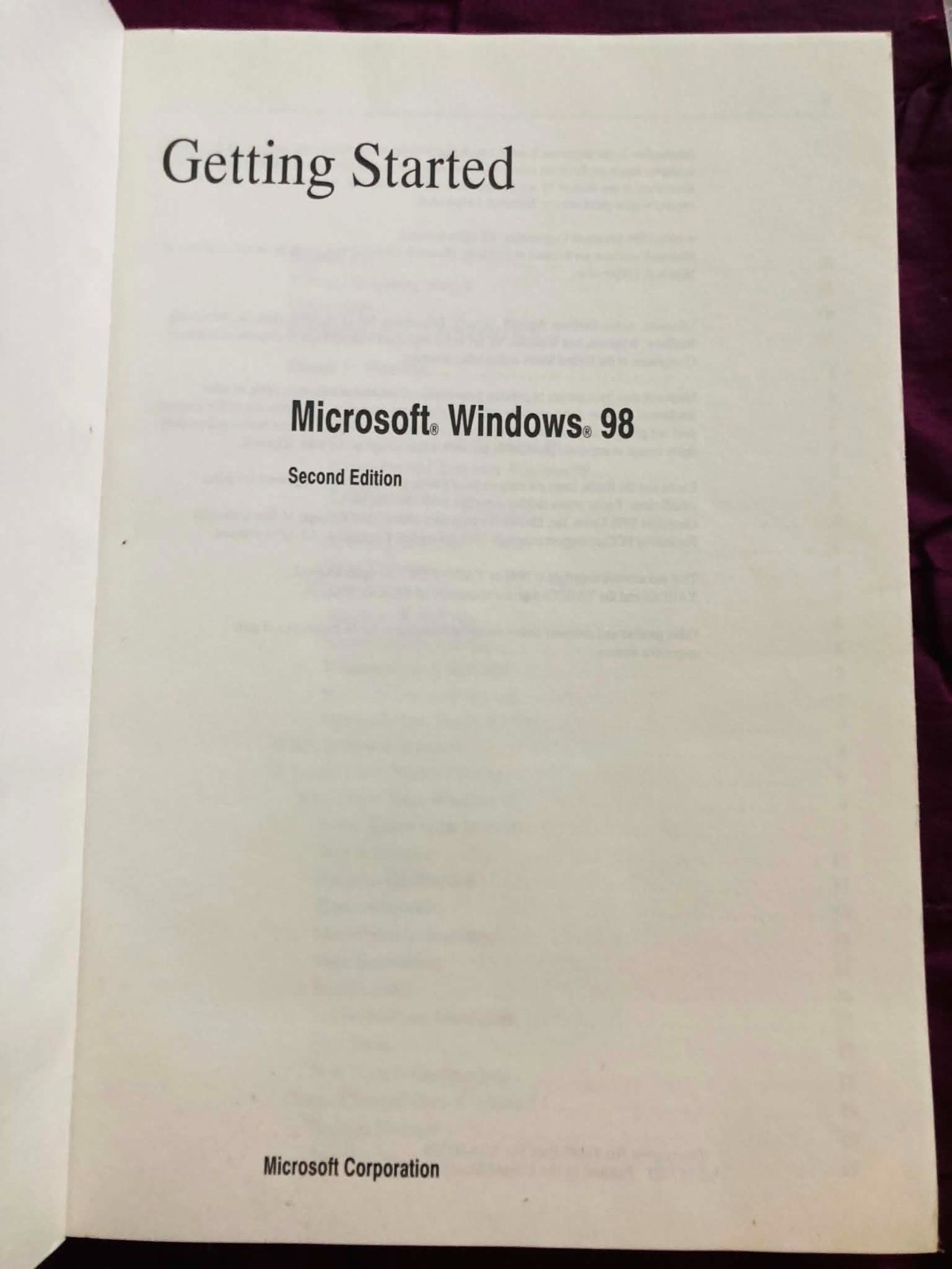 Microsoft Windows 98 Second 2nd Edition Full Install CD-ROM+COA Key & User Guide