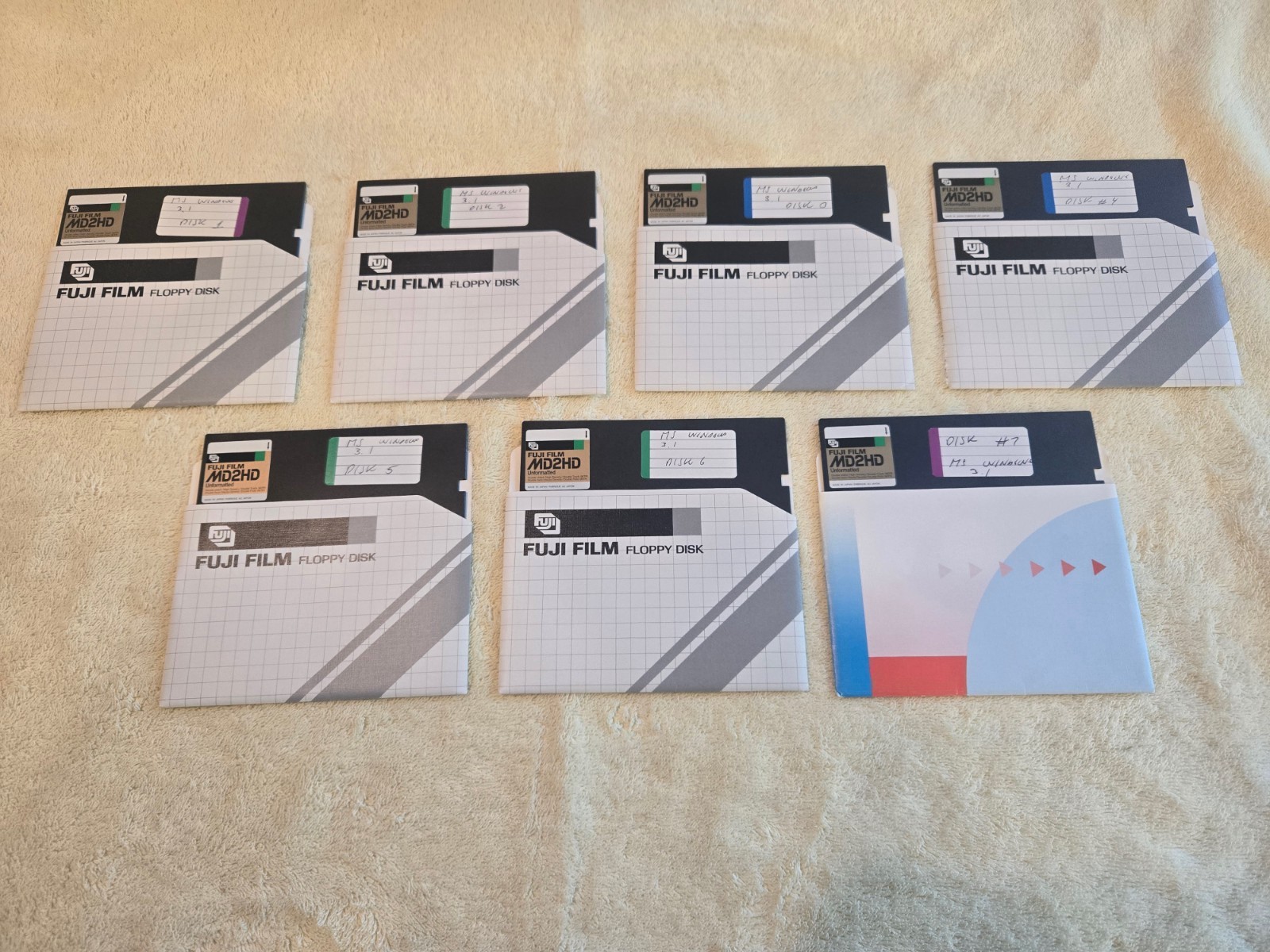 Microsoft Windows 3.1 5.25″ Floppy Disks (7 )