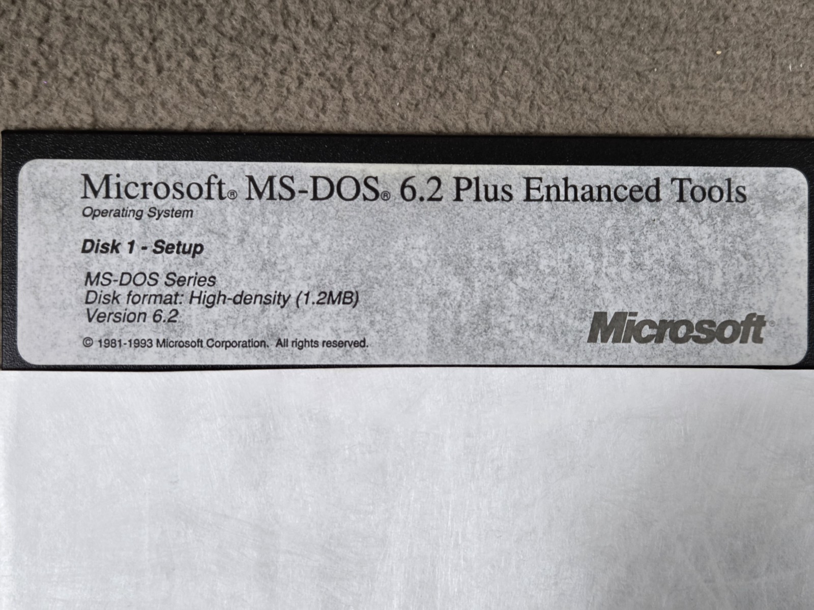 1983 Microsoft MS-DOS 6.2 OS Plus Enhanced Tools 5.25″ Floppy Disc Set Of 4