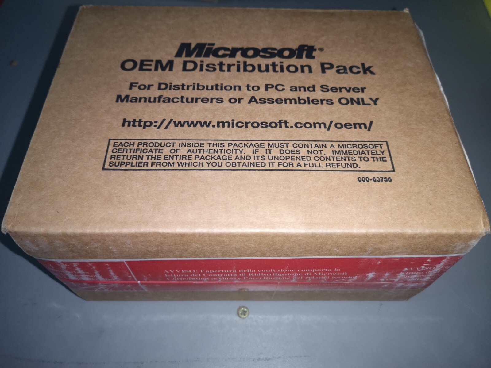 Microsoft OEM Distribution Pack Empty