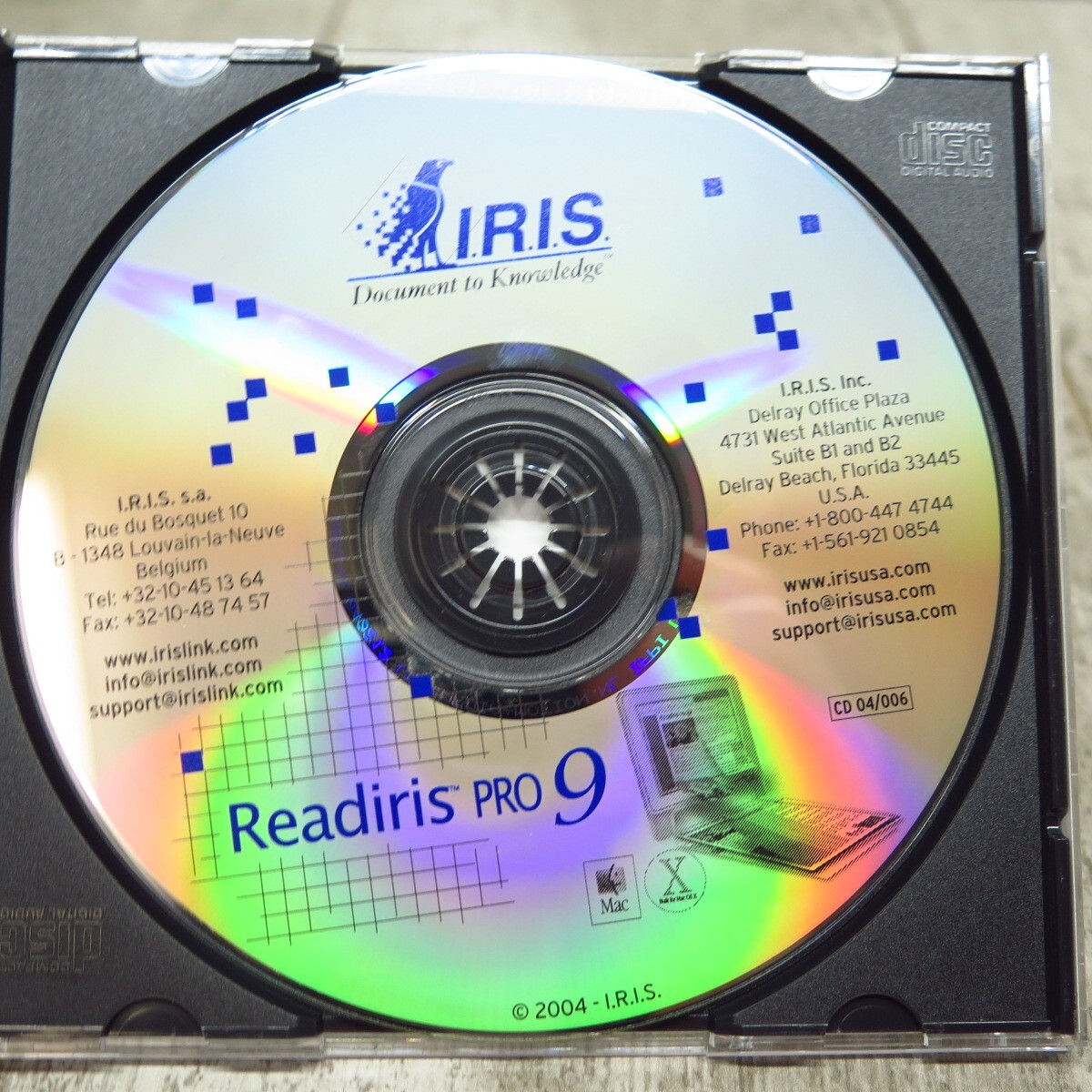 Vintage 2004 Read Iris Pro 9 Software for Mac CD Rom Disc