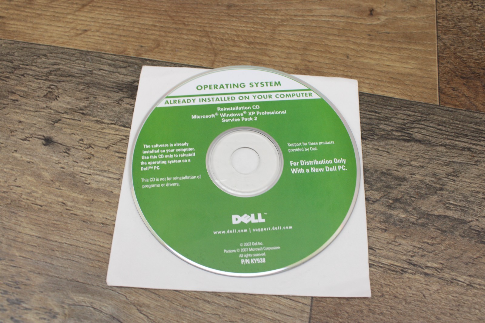 Dell Reinstallation CD Microsoft Windows XP Professional Service Pack 2 KY938