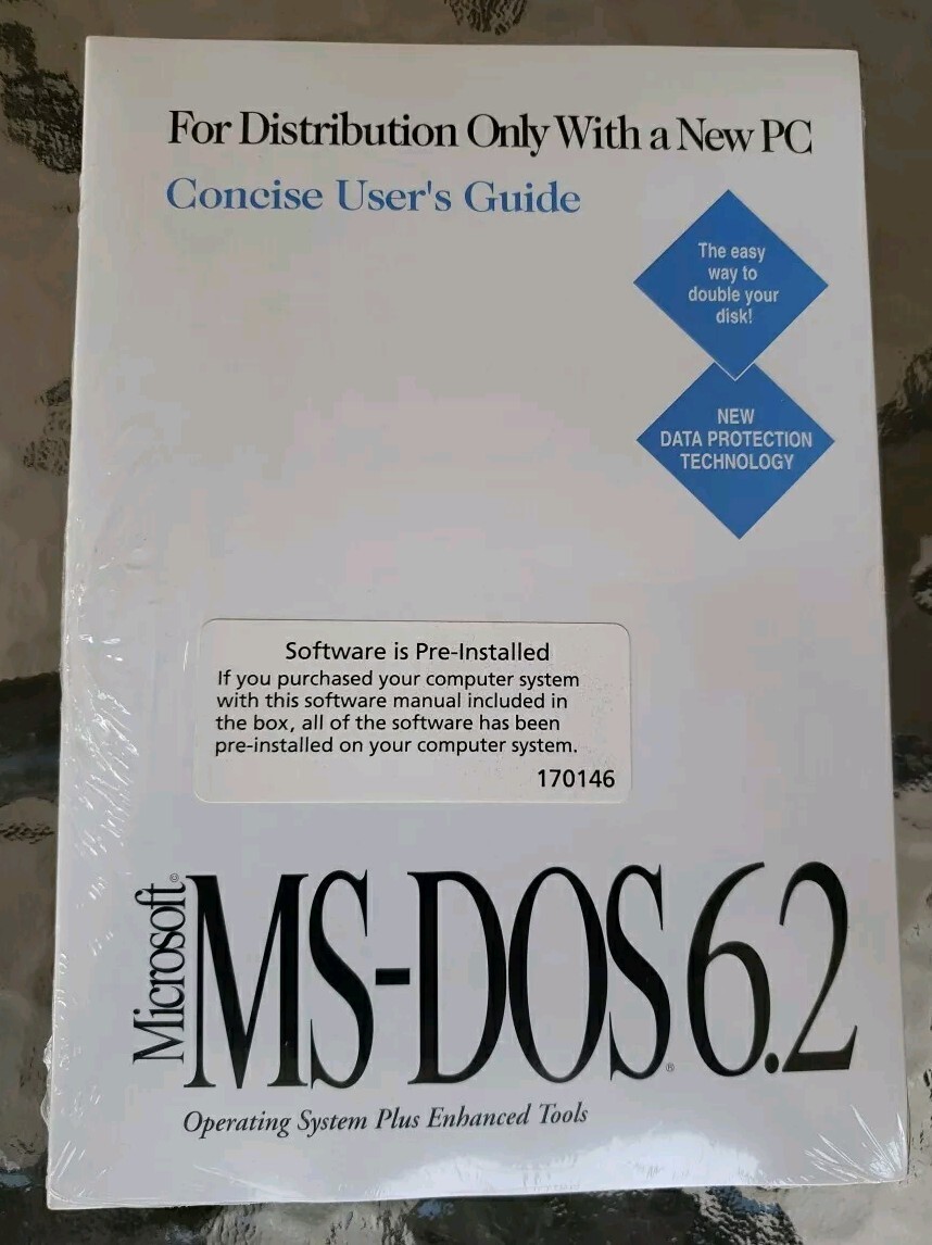 Vintage Genuine Microsoft MS-DOS 6.2 With 3 Disks & COA