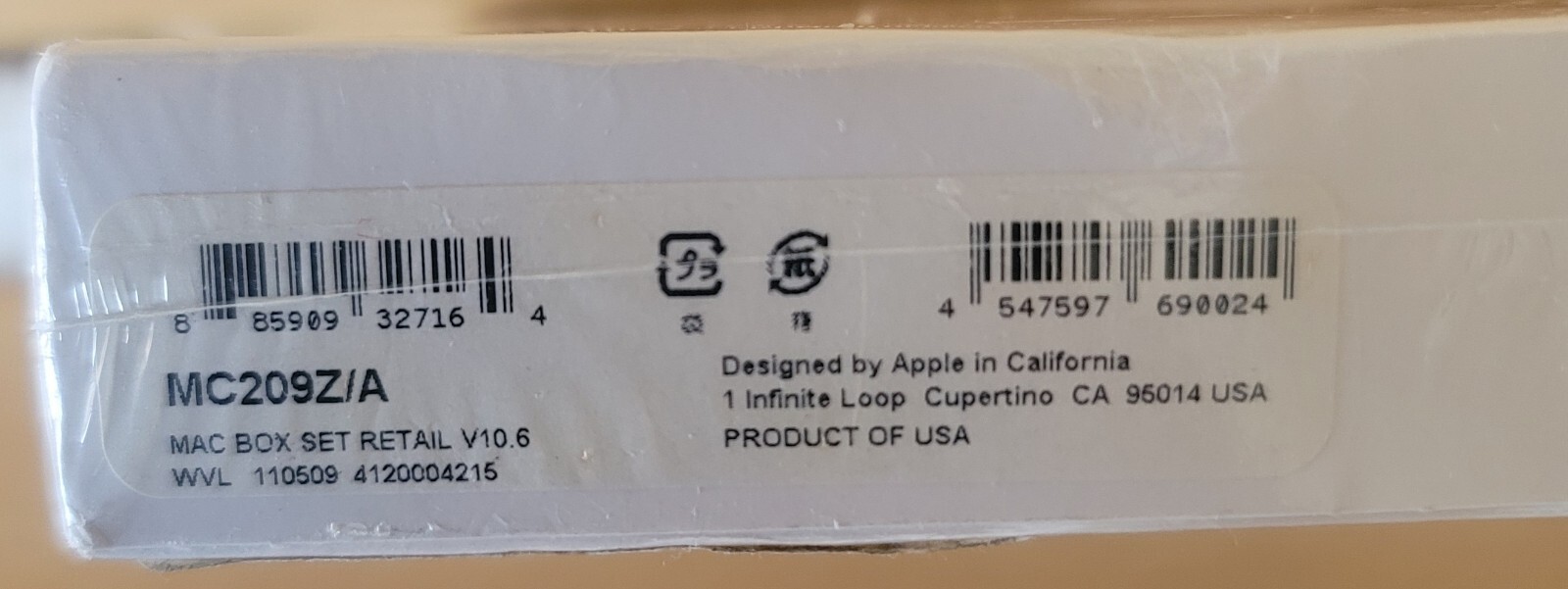 SEALED NEW Apple Mac Box Set Includes Mac OS X Snow Leopard iLife iWork MC209Z/A
