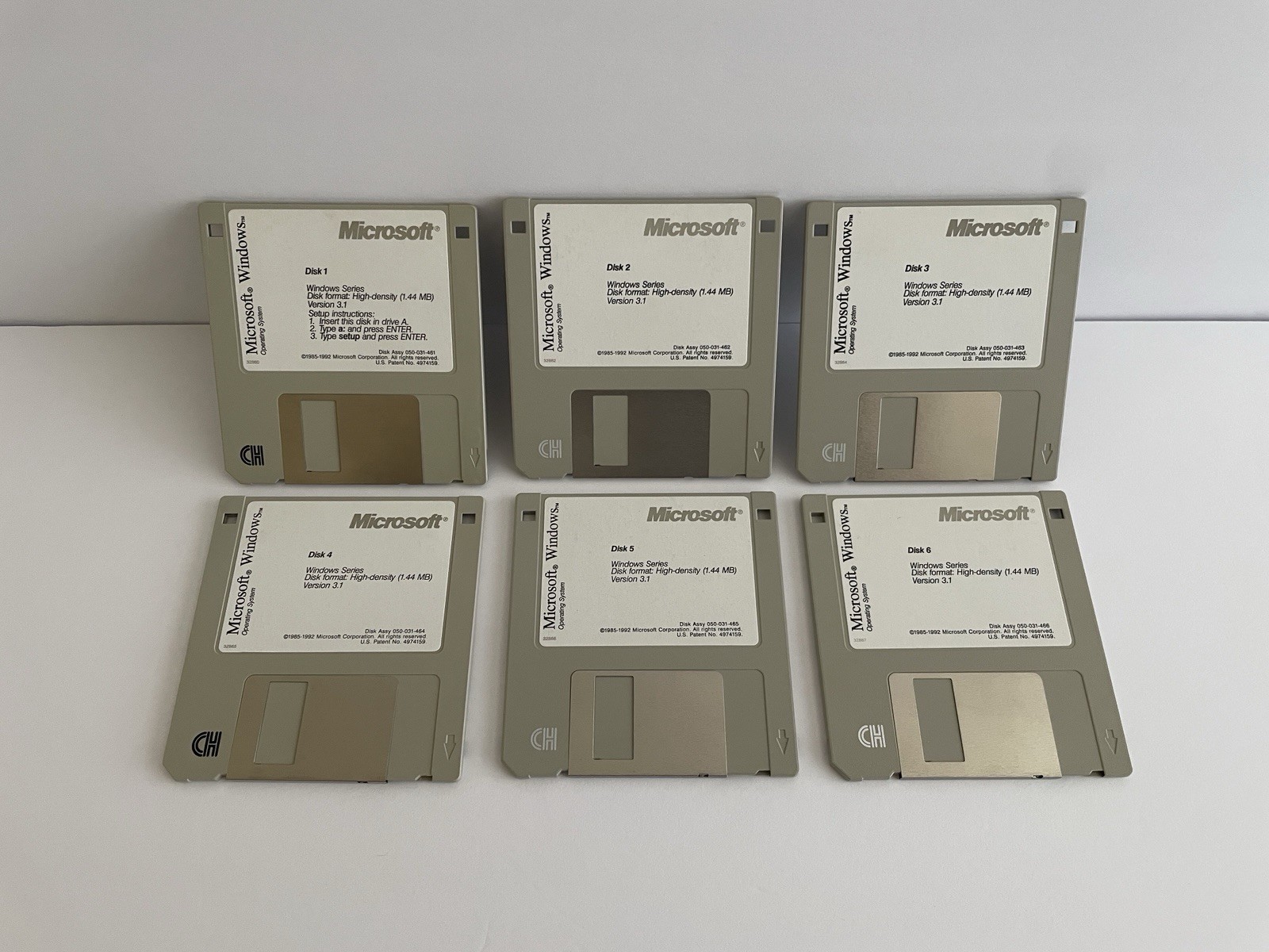 Microsoft Windows 3.1 Operating System 3.5″ Floppy Disk (1-6) Full Set – Retail