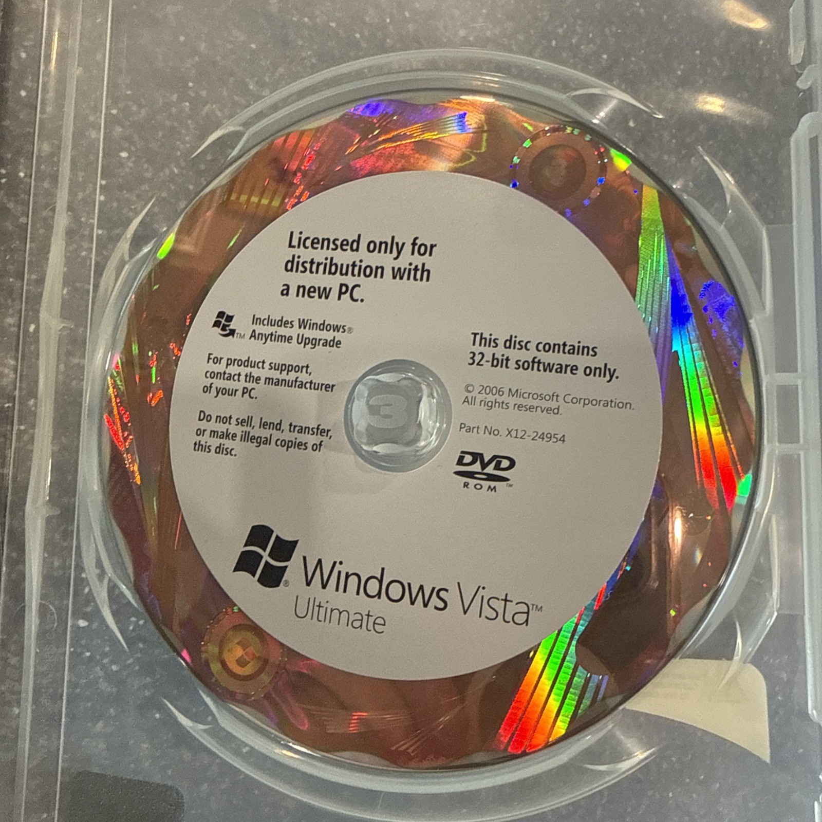 MS Windows Vista Ultimate Upgrade 32 Bit Genuine Version w/ Product Key