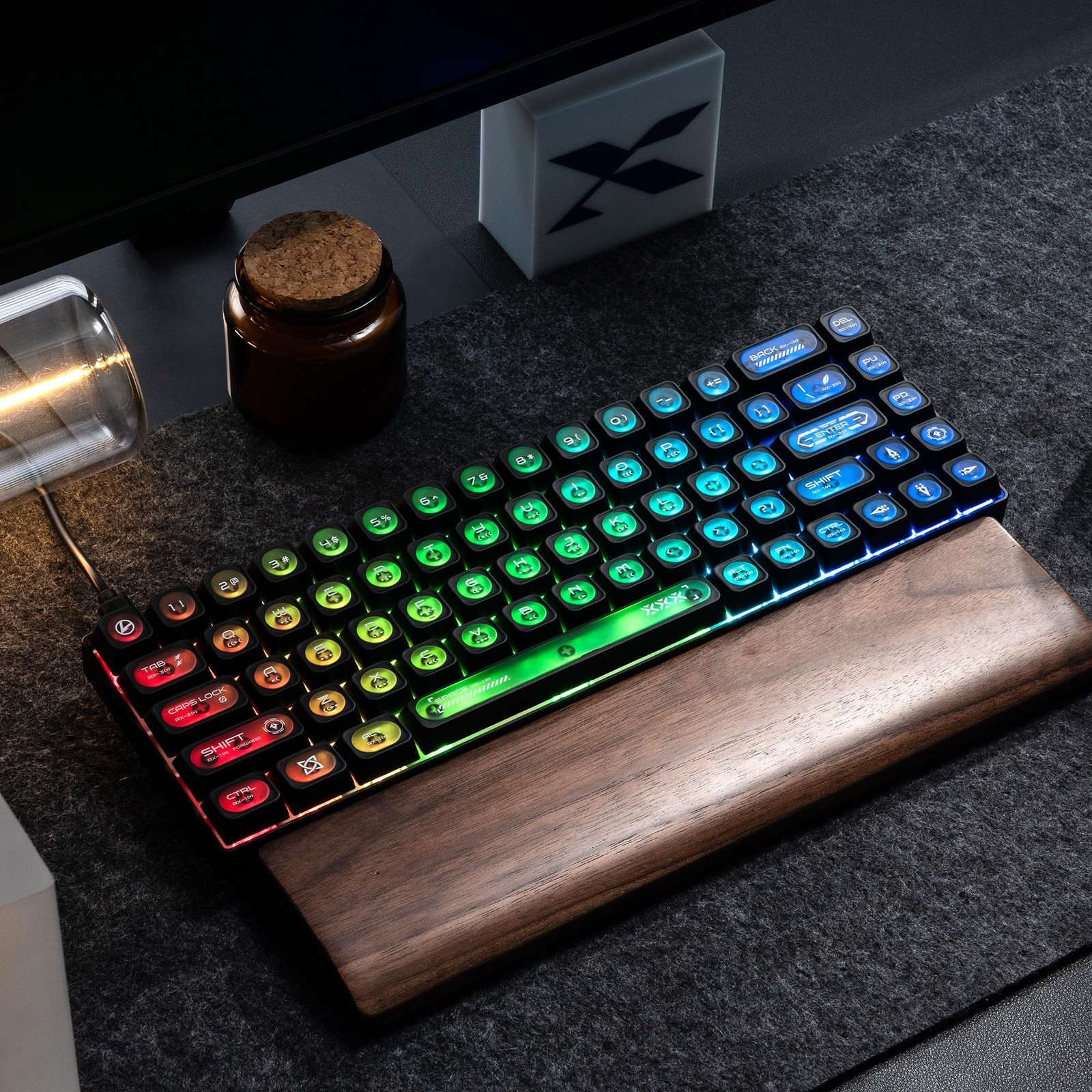 OHY XVX Black Shine Through Keycaps for Mechanical Keyboards – 136 Keys Black…
