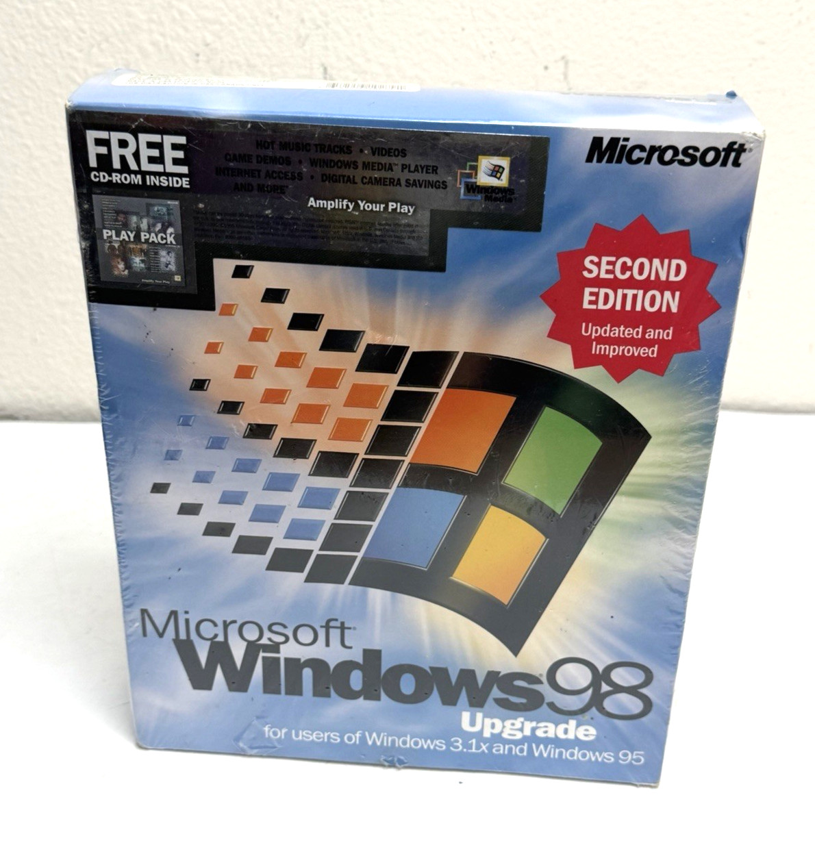 Microsoft Windows 98 Second Edition Upgrade Original + Win 10 Pro Factory Sealed