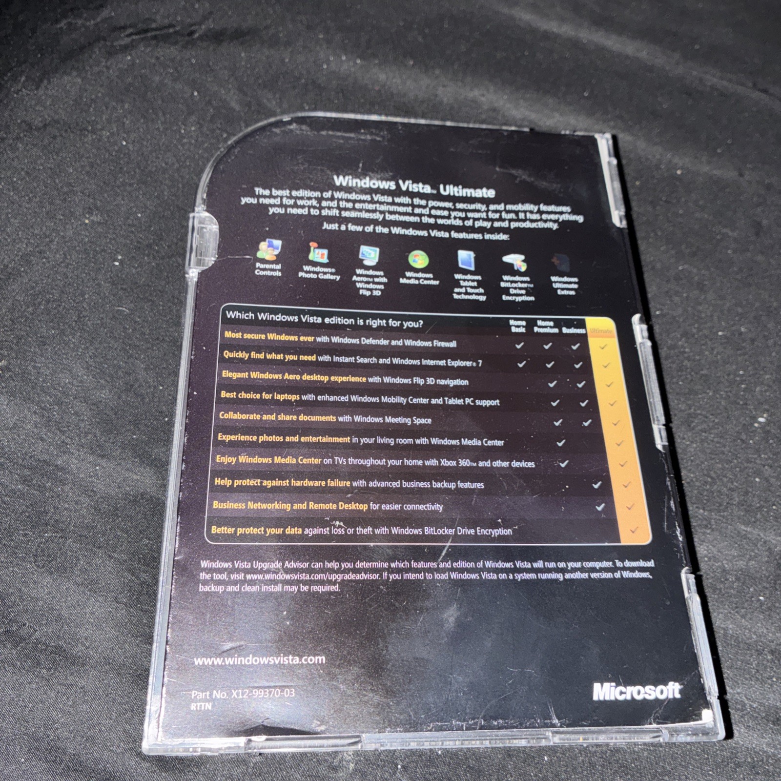Microsoft Windows Vista Ultimate Full Version 64 Bit (Retail) (1 User/s) – Full