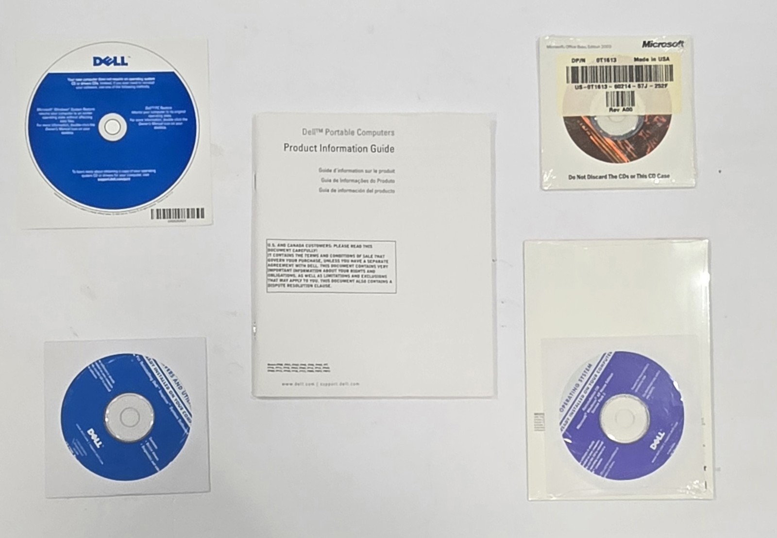 DELL 2005 REINSTALLATION CD MIRCOSOFT WINDOWS XP, DELL OFFICE 03, DRIVERS NEW