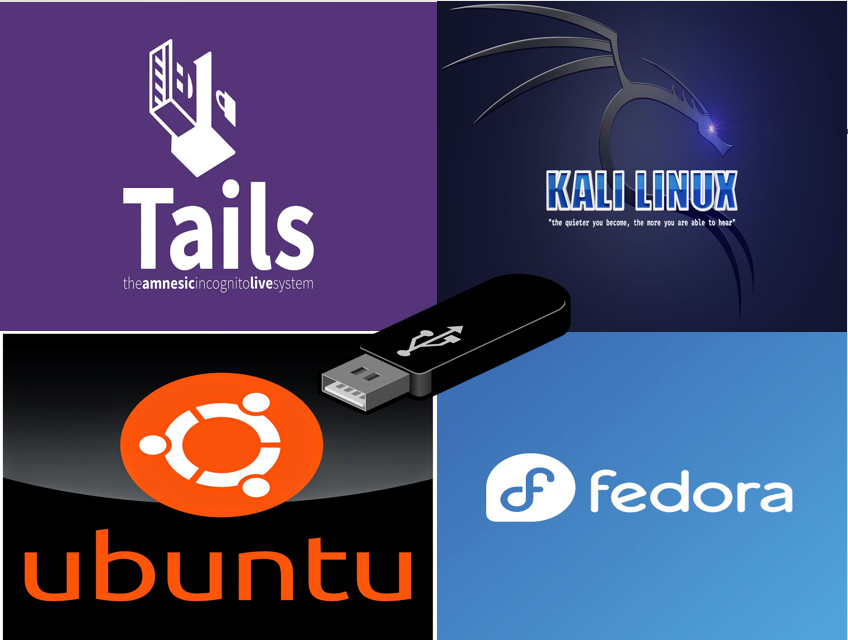 Tails 6.10 Kali 2024.3 Ubuntu 24.04 Fedora Multiboot Linux Live USB 64GB